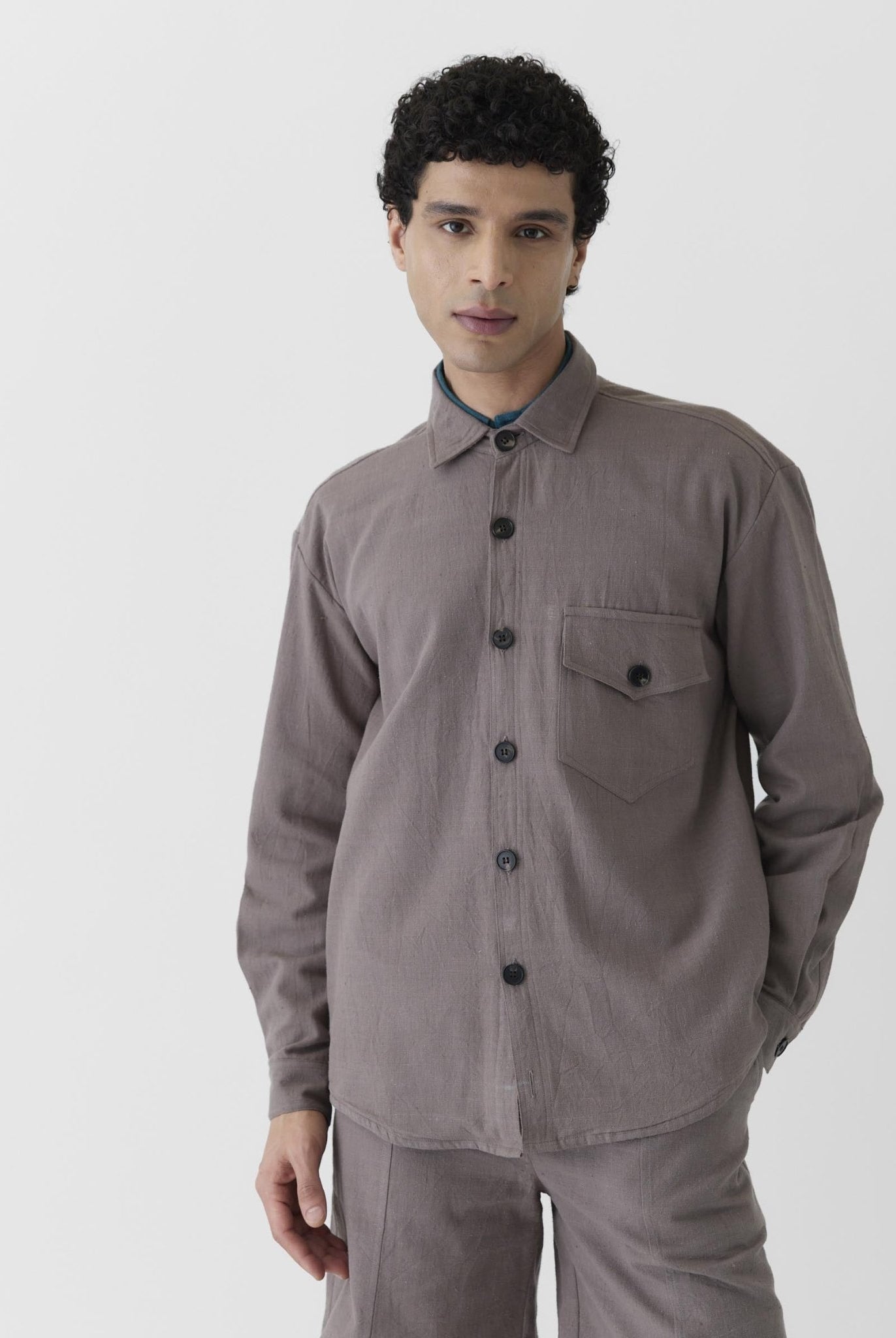 Men's Mono Pocket Jacket - Grayish Brown - CiceroniJacketsMareen