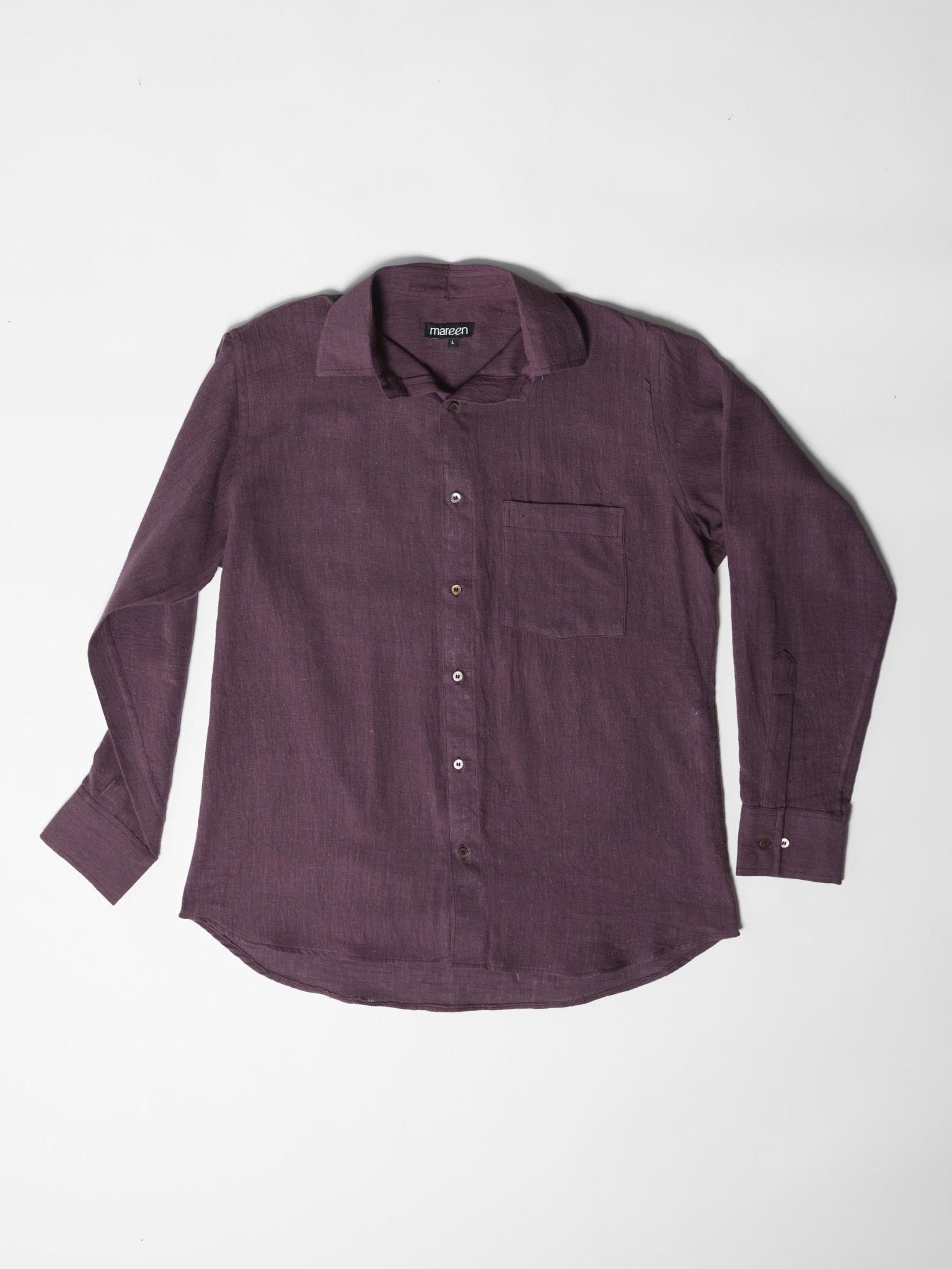 Men's Pocket Collar Shirt - Aubergine Purple - CiceroniMen ShirtsMareen