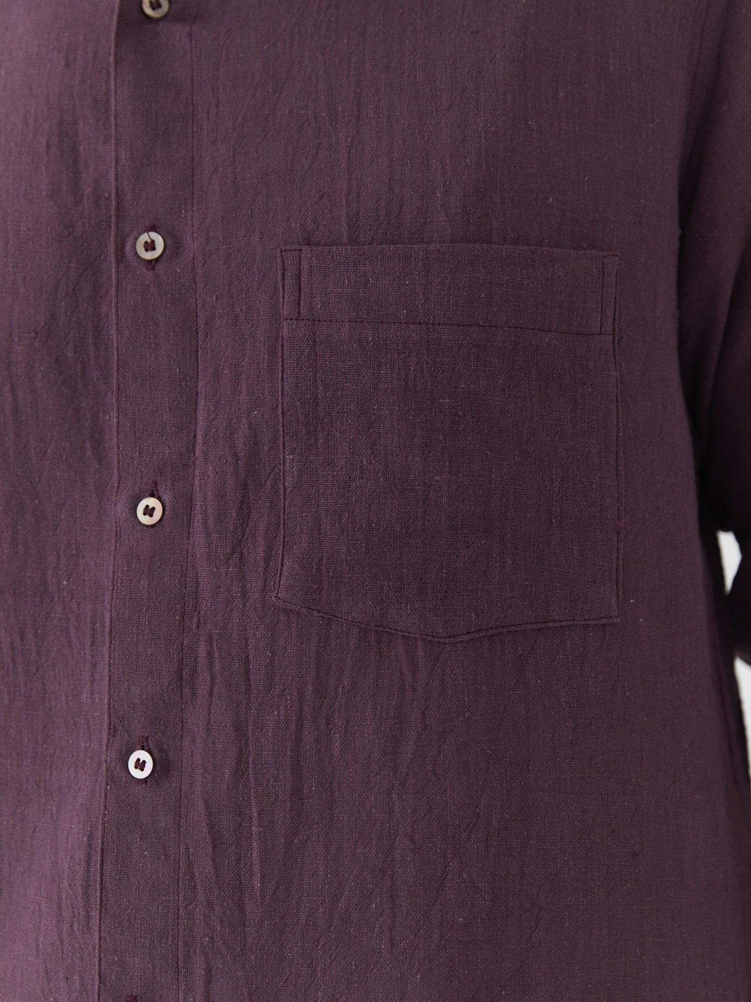 Men's Pocket Collar Shirt - Aubergine Purple - CiceroniMen ShirtsMareen