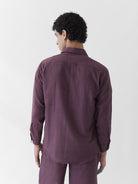 Men's Pocket Collar Shirt - Aubergine Purple - CiceroniMen ShirtsMareen