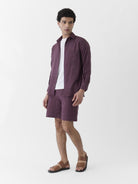 Men's Pocket Collar Shirt - Aubergine Purple - CiceroniMen ShirtsMareen