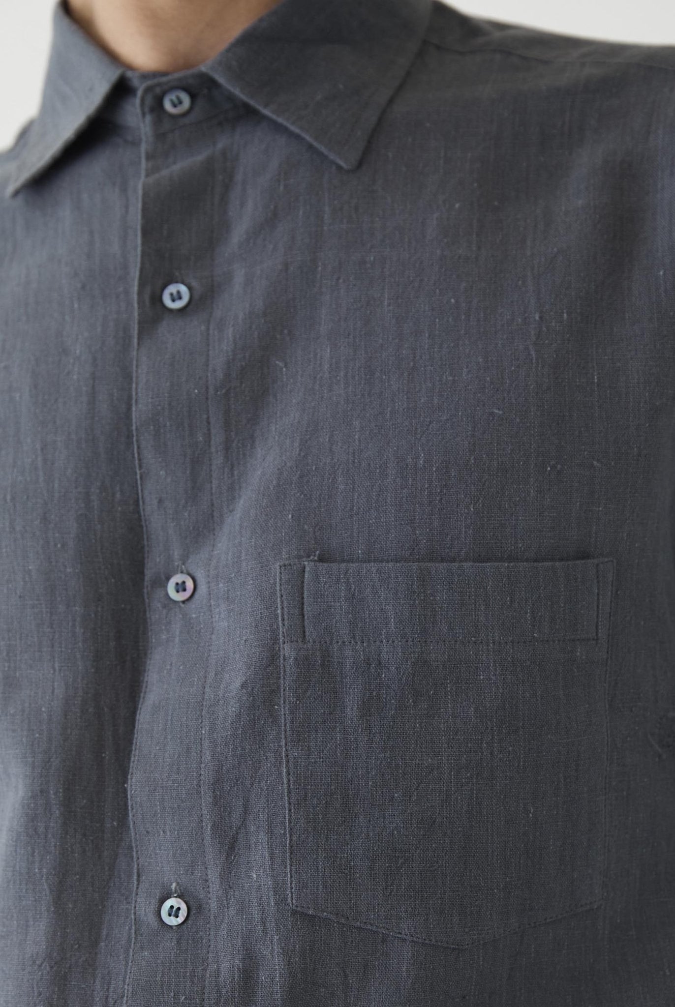 Men's Pocket Collar Shirt - Graphite Gray - CiceroniMen ShirtsMareen