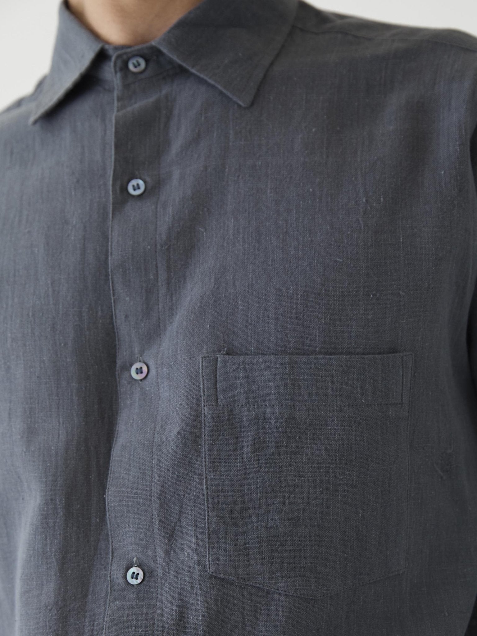 Men's Pocket Collar Shirt - Graphite Gray - CiceroniMen ShirtsMareen