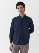 Men's Regular Collar Shirt - Navy Blue - CiceroniMen ShirtsMareen