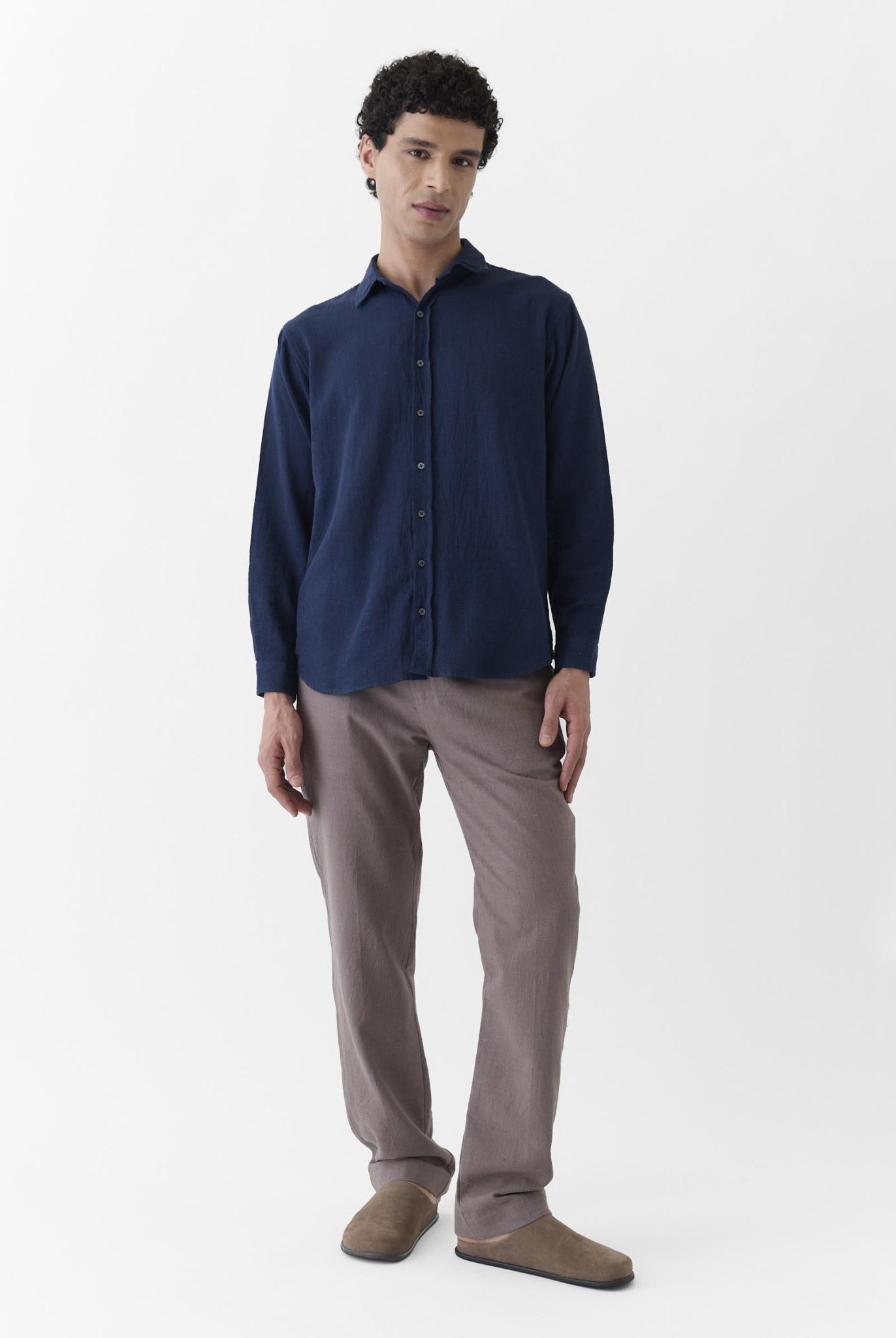 Men's Regular Collar Shirt - Navy Blue - CiceroniMen ShirtsMareen