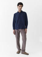 Men's Regular Collar Shirt - Navy Blue - CiceroniMen ShirtsMareen