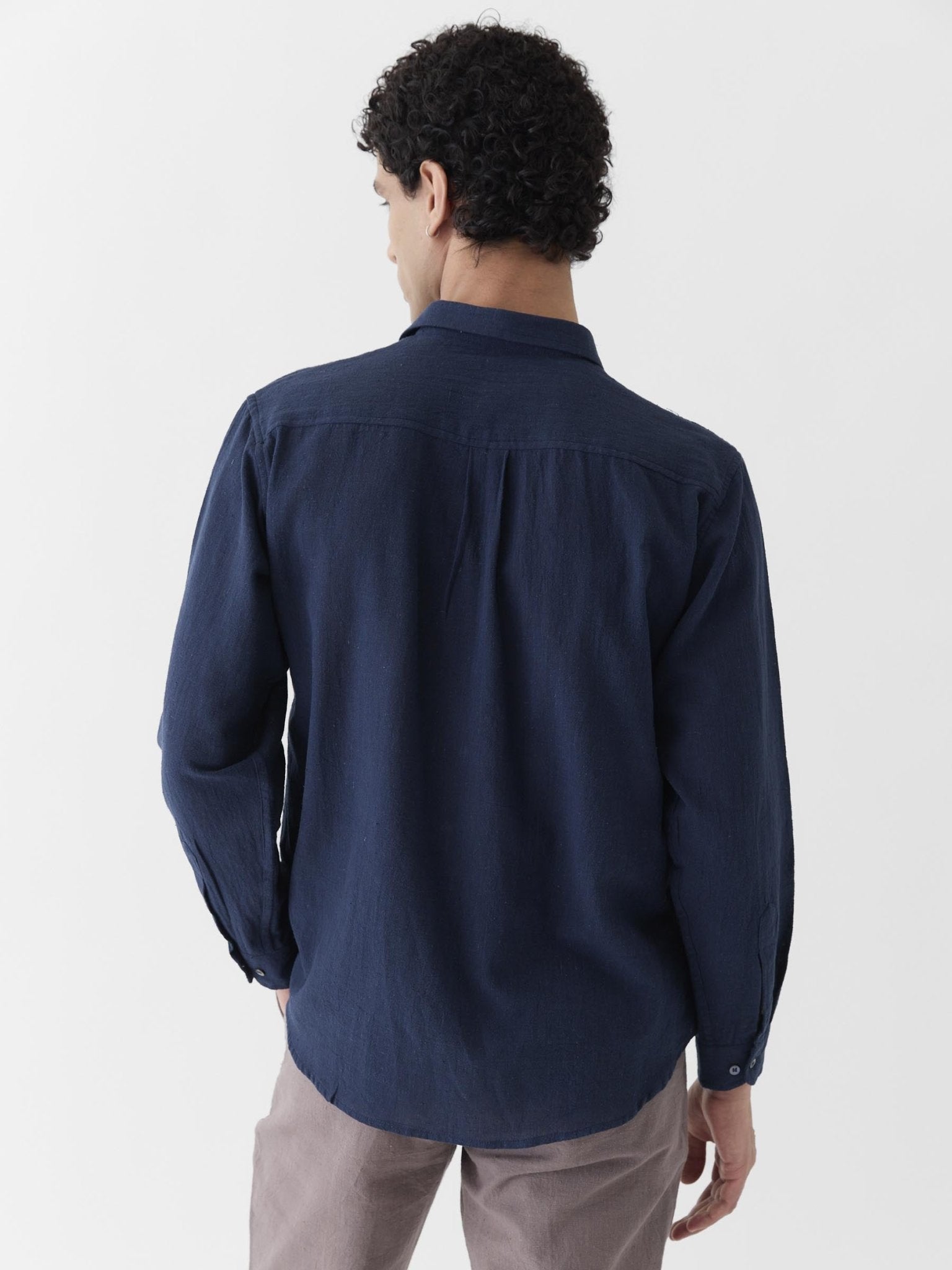 Men's Regular Collar Shirt - Navy Blue - CiceroniMen ShirtsMareen