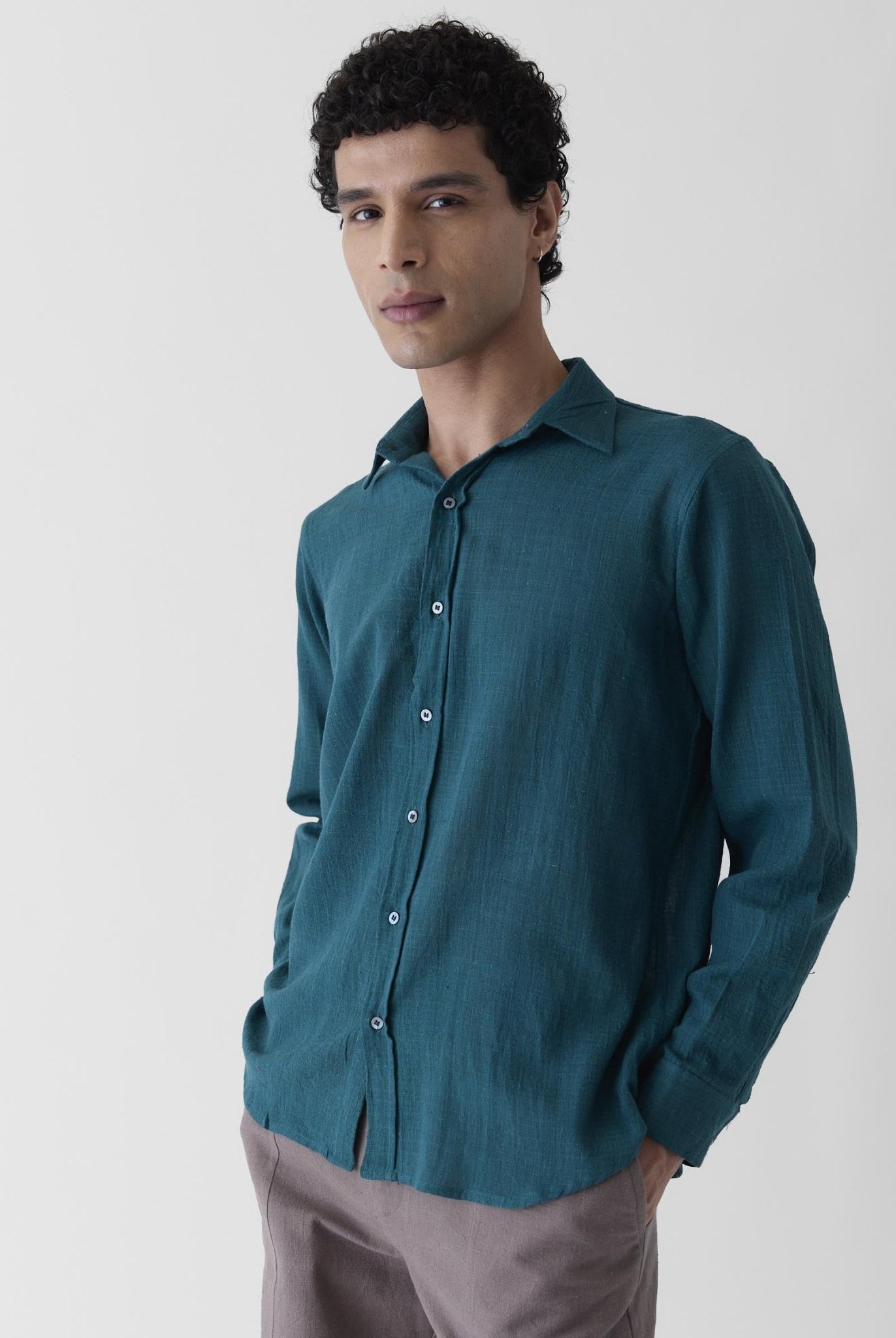 Men's Regular Collar Shirt - Teal Green - CiceroniMen ShirtsMareen
