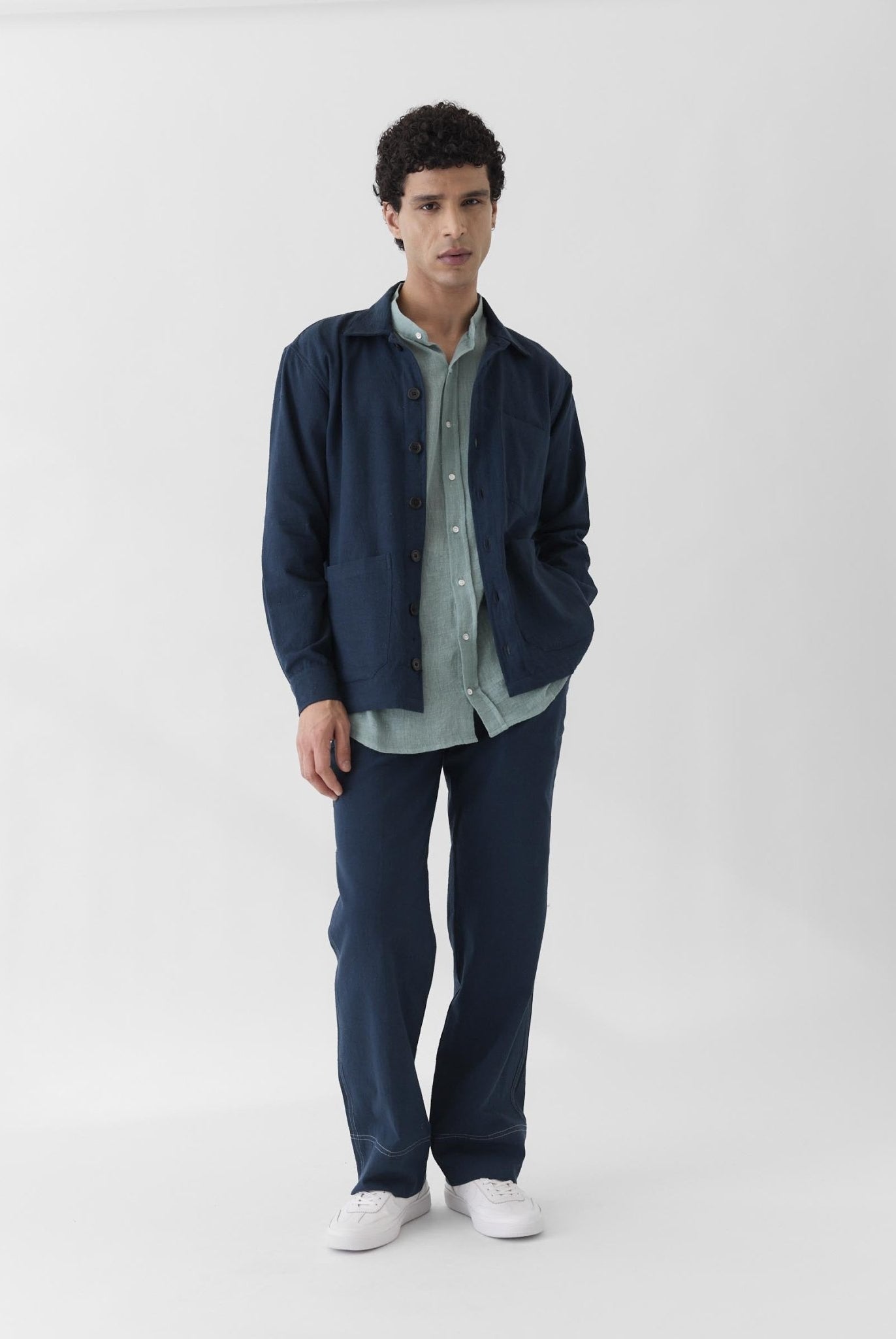 Men's Triple Pocket Jacket - Navy Blue - CiceroniJacketsMareen