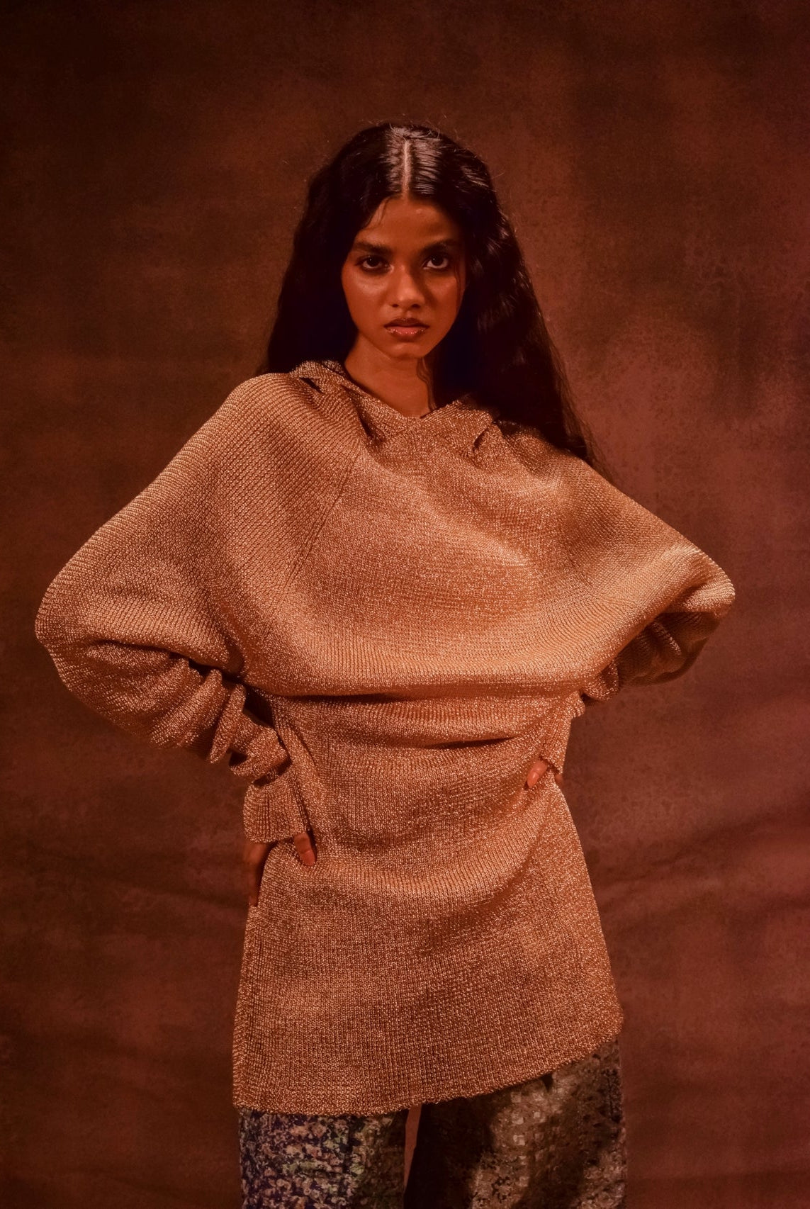 Metal Hooded Jumper - CiceroniDressesAnam Husain