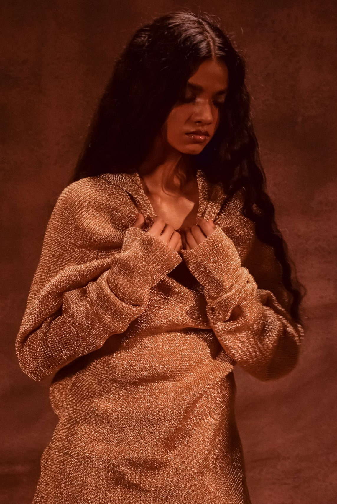 Metal Hooded Jumper - CiceroniDressesAnam Husain