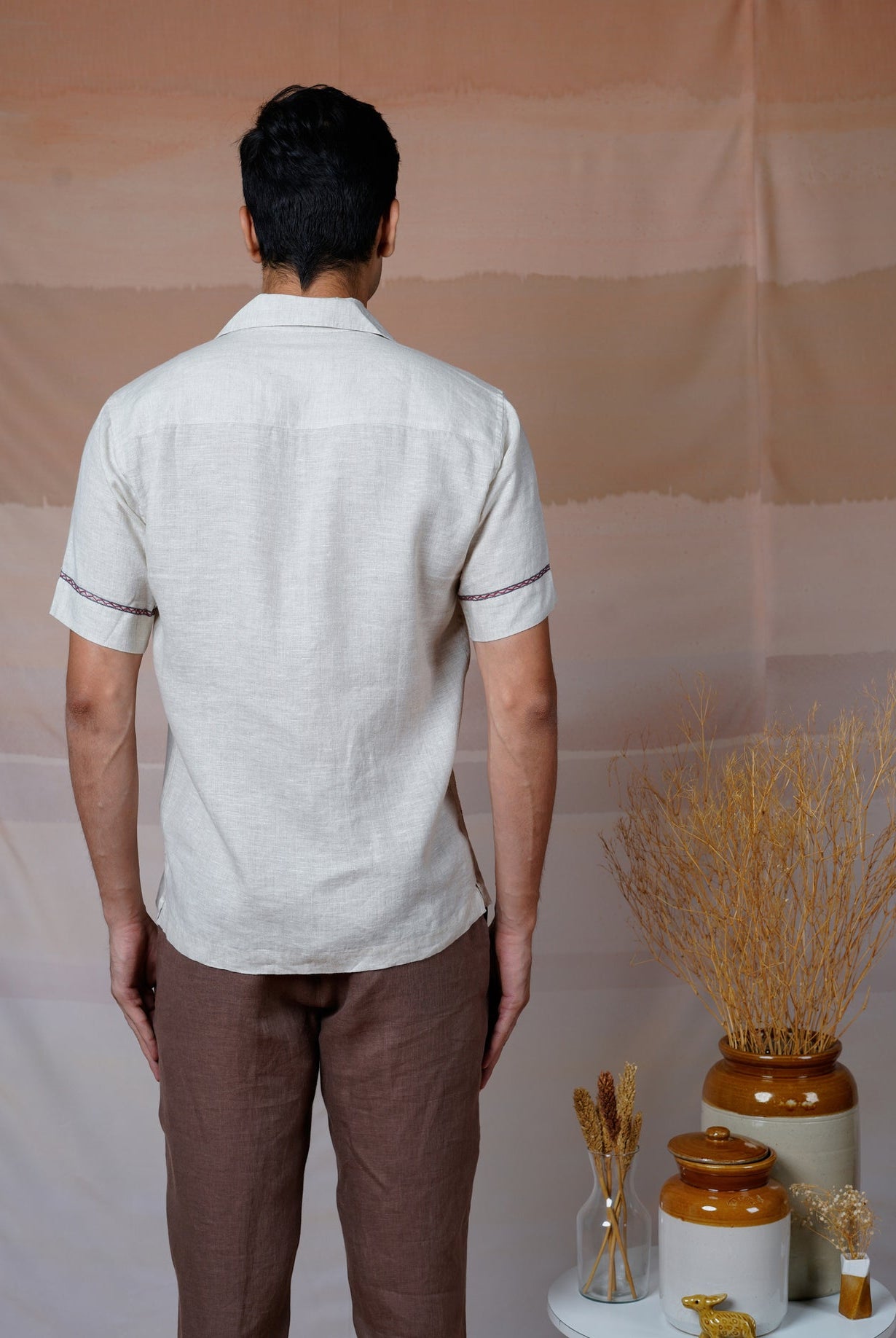 Metro Moments - Hand Embroidered Unisex Linen Shirt - CiceroniShirtsCultura Studio