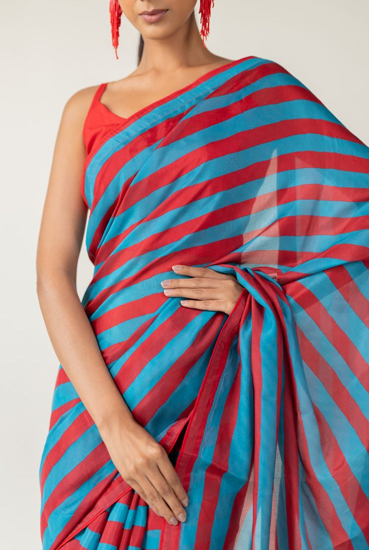 Metro Stripes Saree - CiceroniSareeSilai Studio