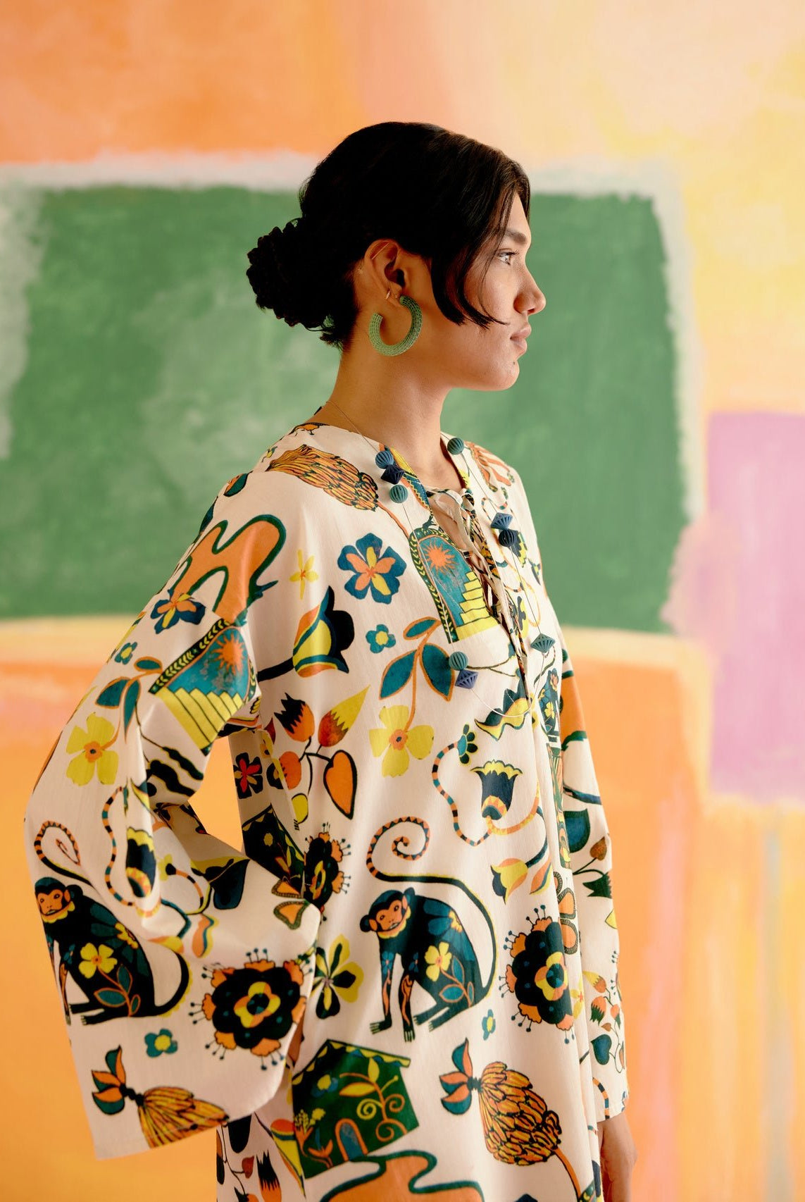 Mexicana Short Dress in Kakapo Print - CiceroniDressesHappi Space