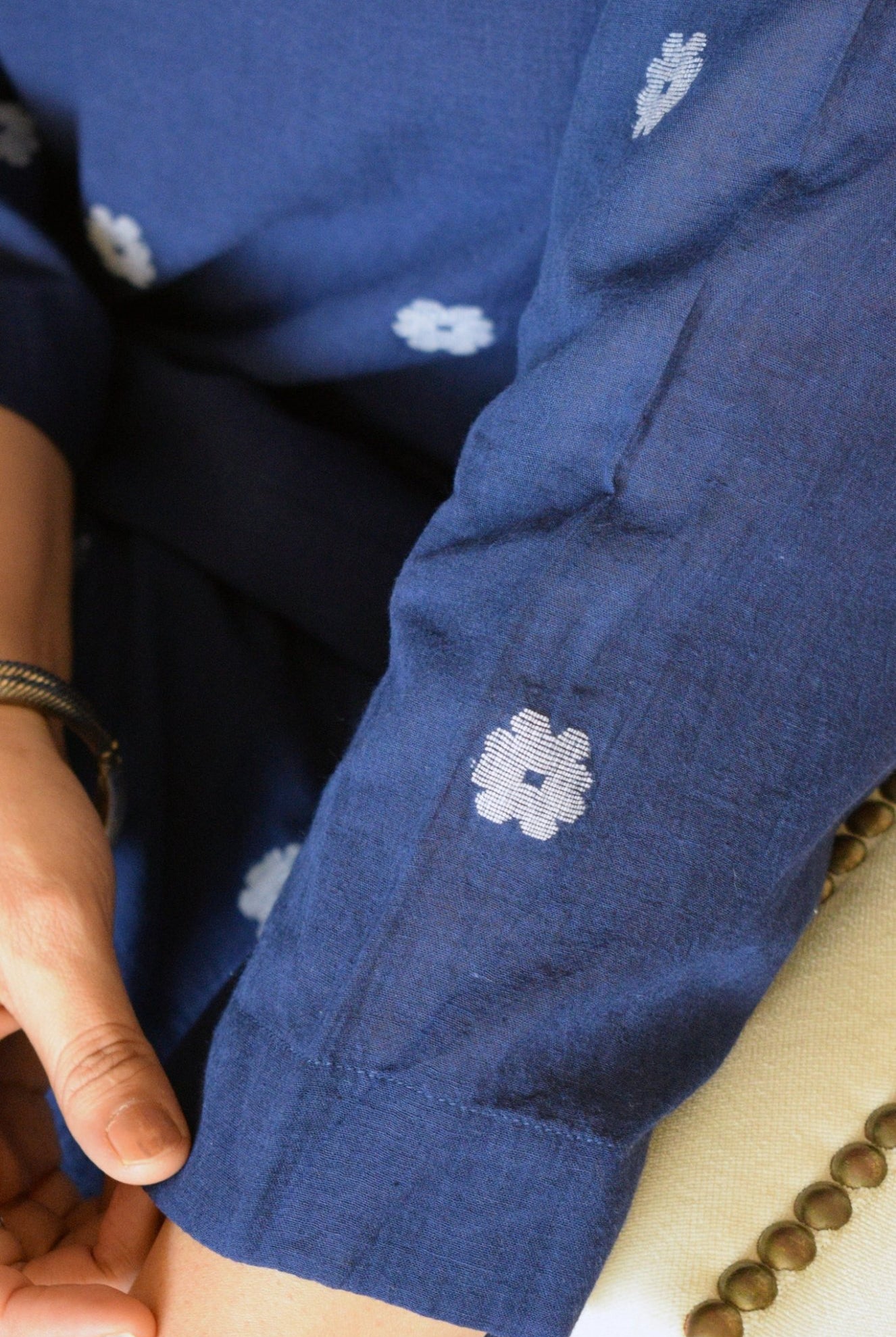 Midnight Blue Jamdani Phiran - CiceroniKurta, Everyday WearHouse of Moxa