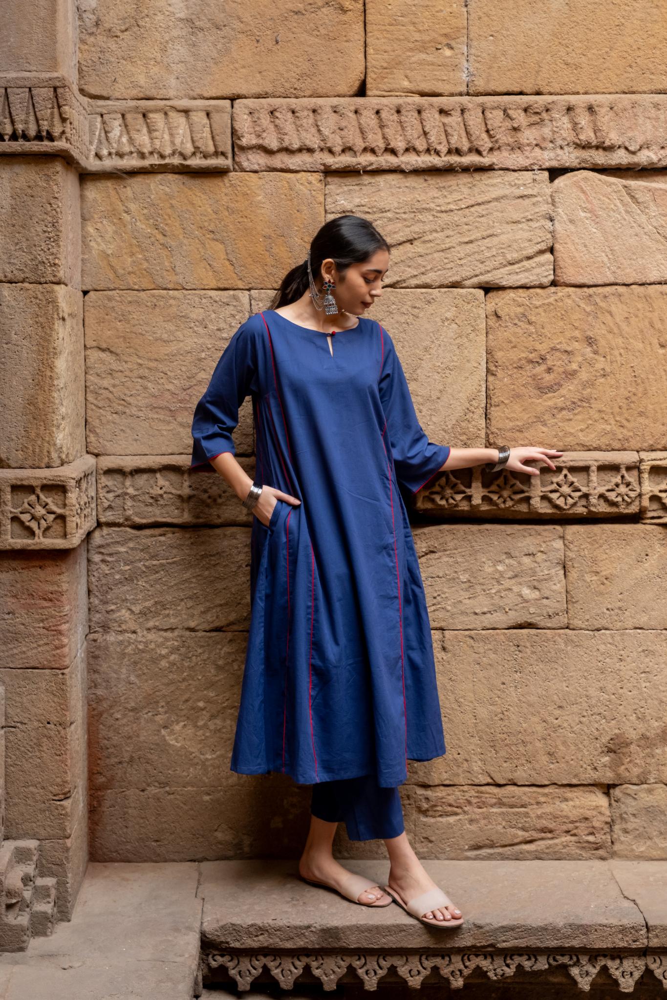 Midnight Blue Kurta Set - CiceroniKurta SetMaidaan