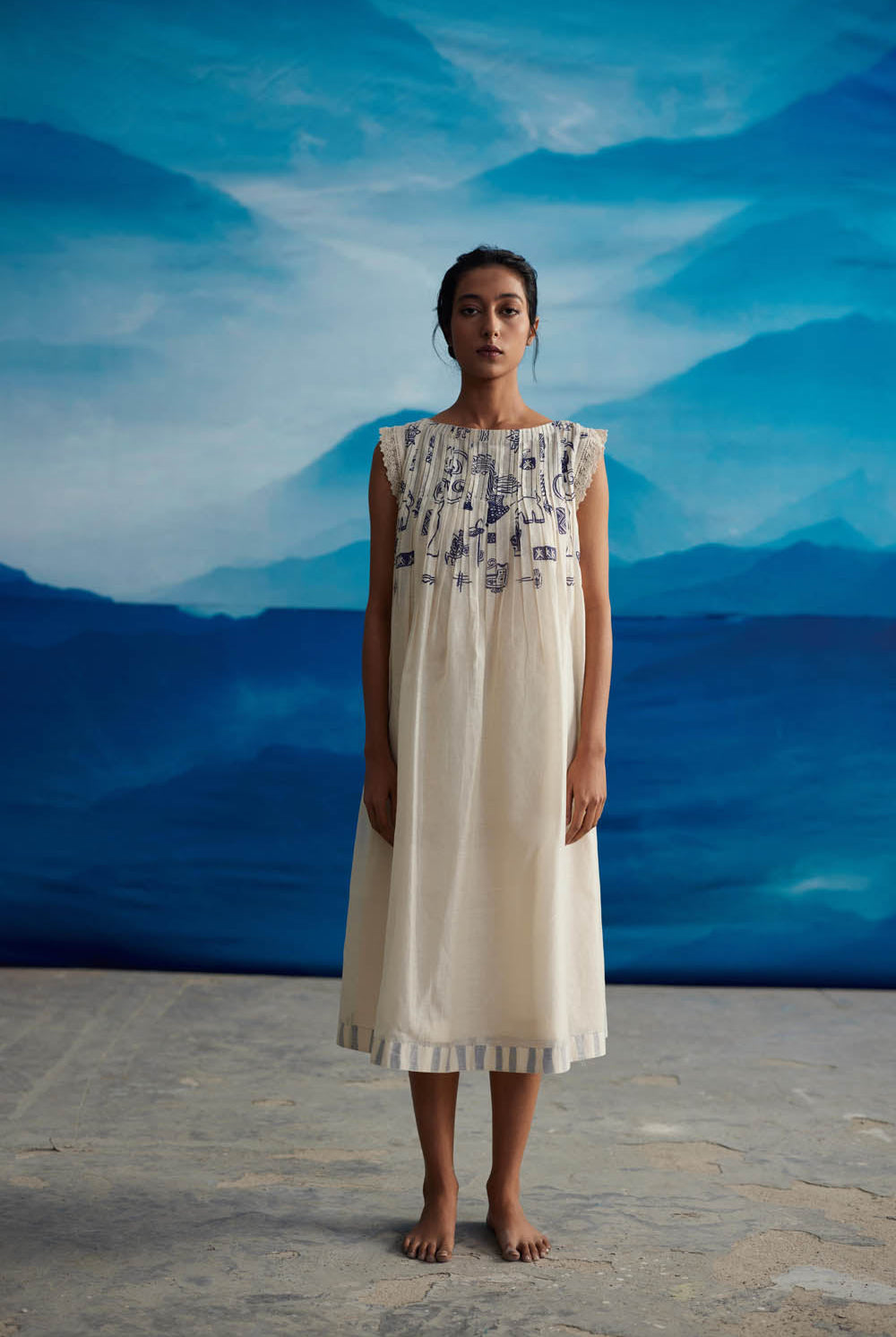 Mignon Pleated Neck Dress - CiceroniDressesAhmev