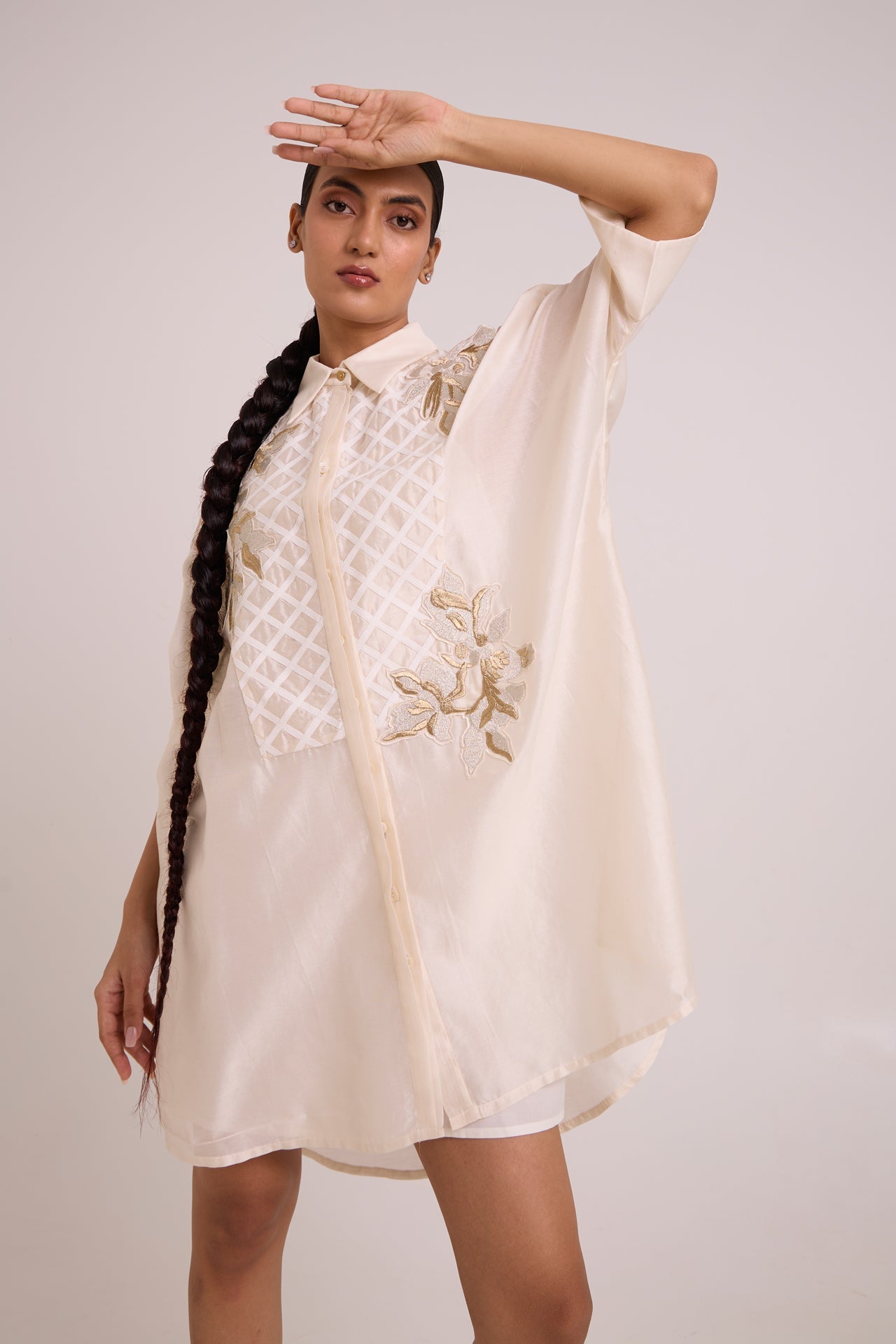 Mimi - Ivory Framed Shirt Dress - CiceroniDressesMadder Much