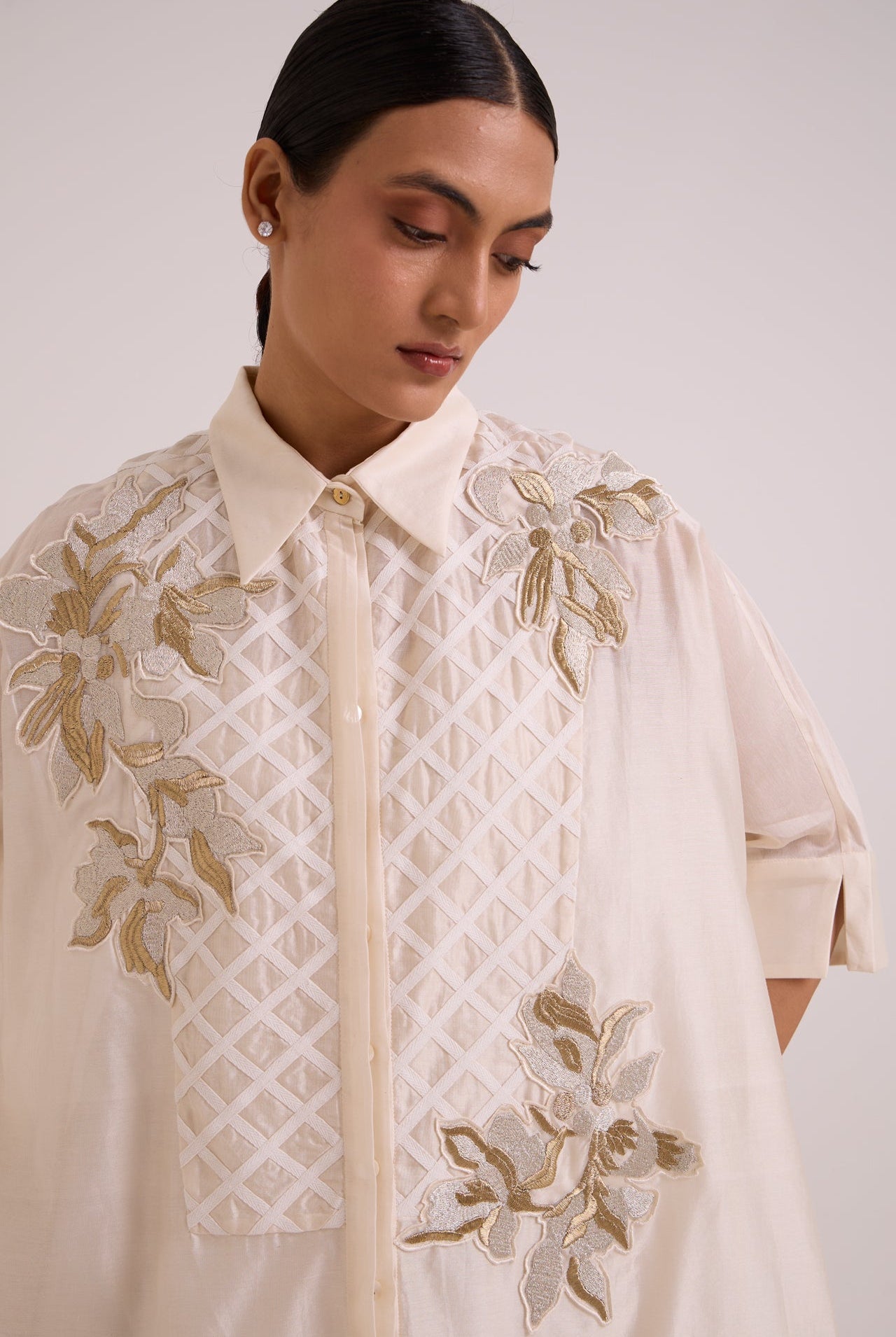 Mimi - Ivory Framed Shirt Dress - CiceroniDressesMadder Much