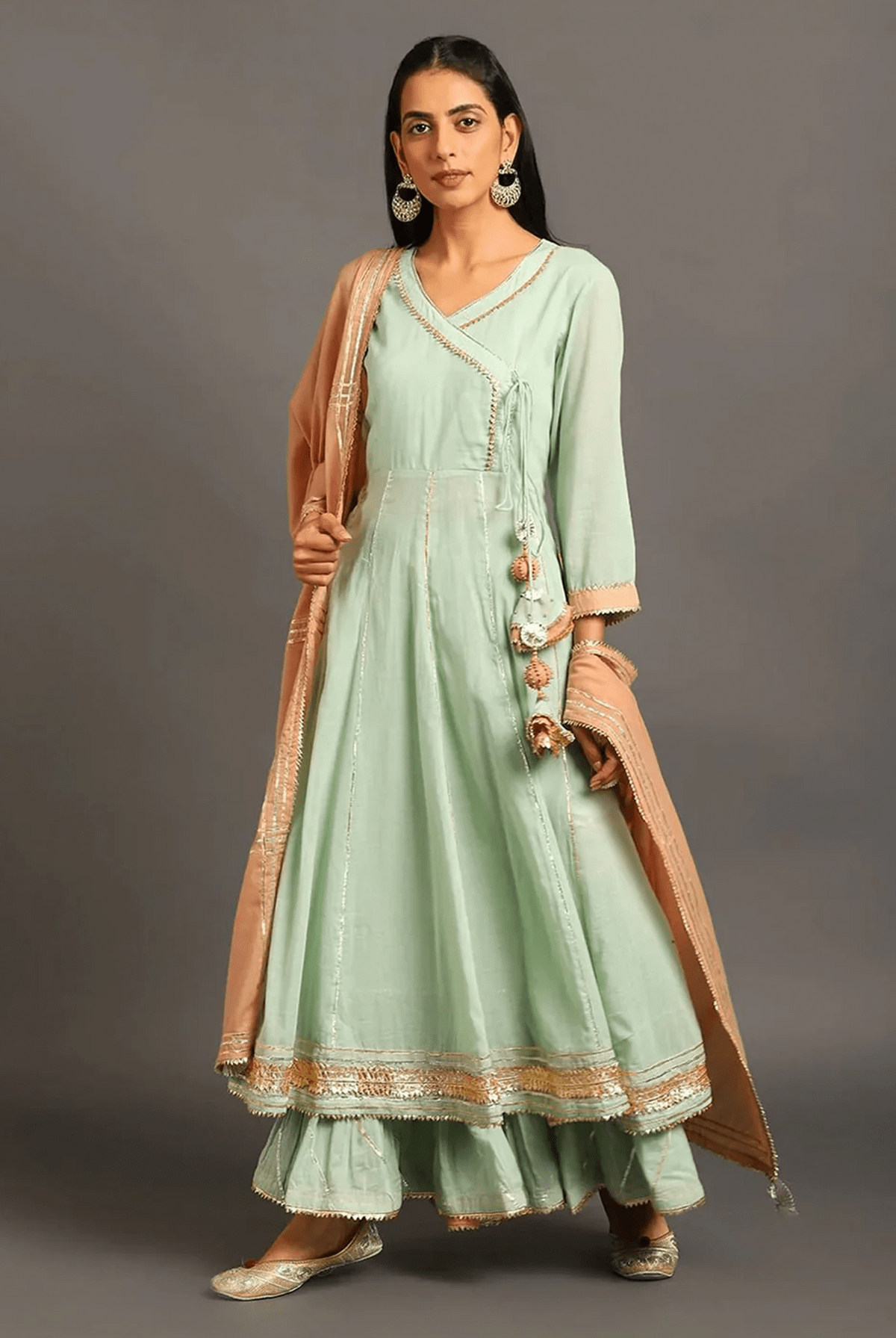 Mint Mastani Anarkali Set - CiceroniKurta Set, Festive WearOmaana
