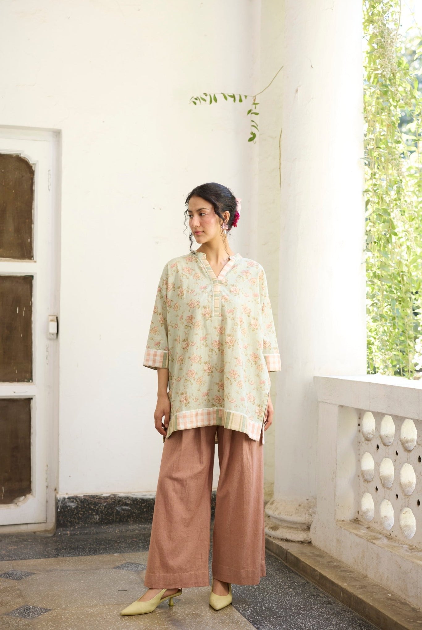 Mio Co - ord Set - Leaf Green and Peach - CiceroniCo - ord SetKhyati Rughani