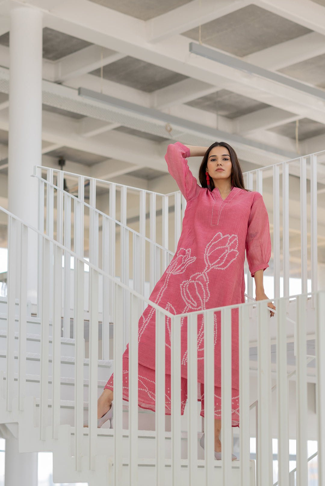 Misty Tulips Bandhani Kurta Set - CiceroniKurta Set, Everyday WearSilai Studio