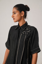 MJ Black Pleated Dress - CiceroniDressesATBW