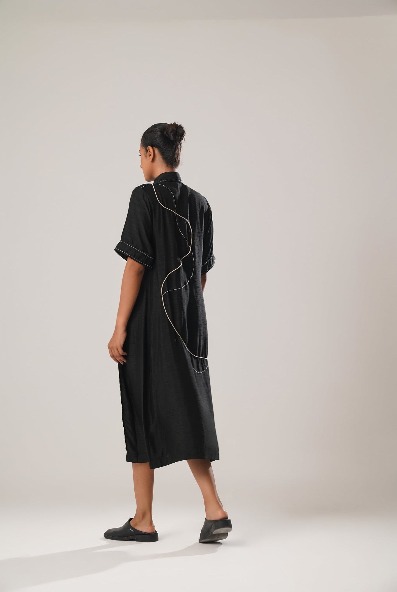 MJ Black Pleated Dress - CiceroniDressesATBW