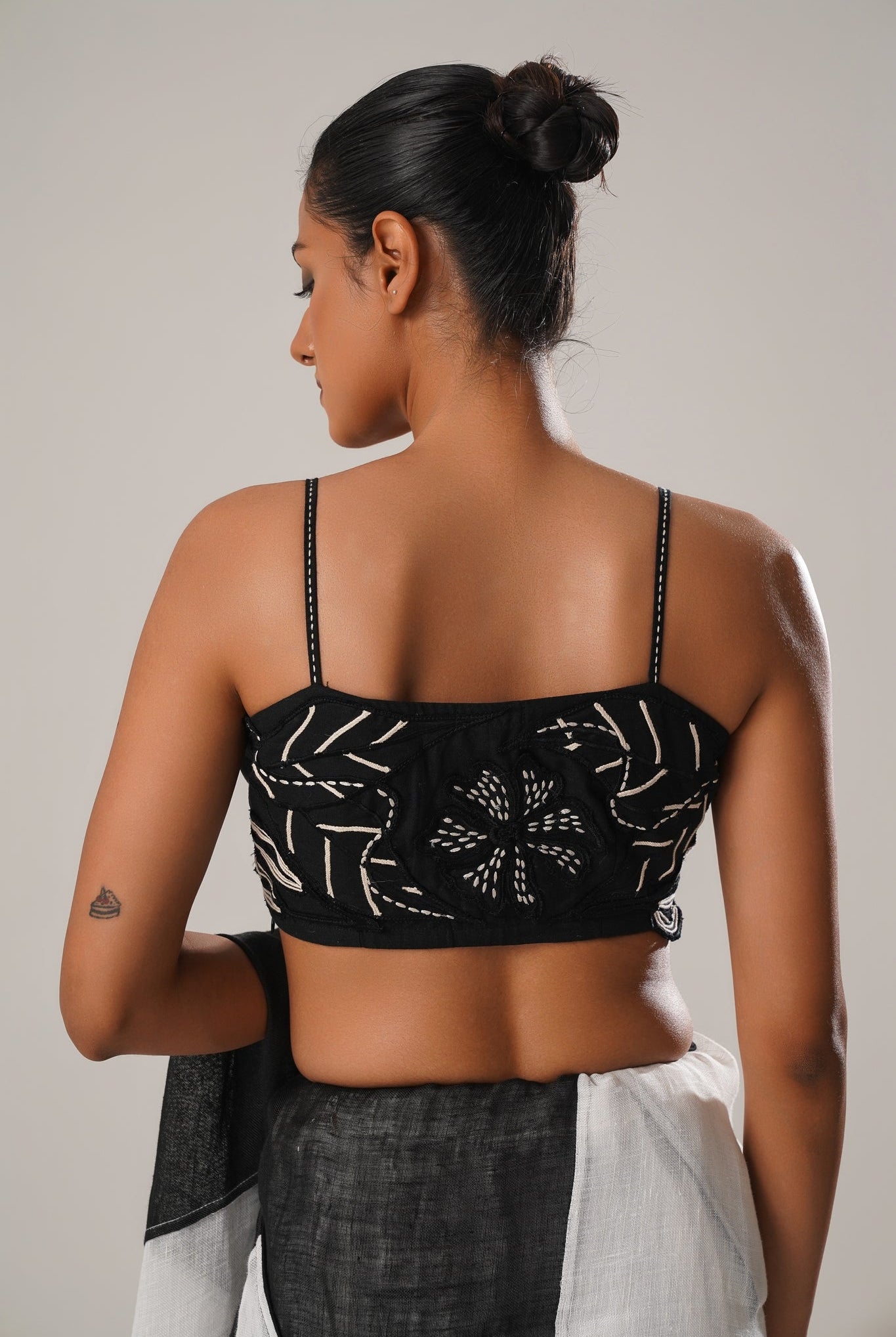 MJ Black Raw Silk Satin Blouse - CiceroniBlouseATBW