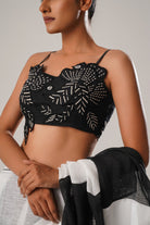 MJ Black Raw Silk Satin Blouse - CiceroniBlouseATBW