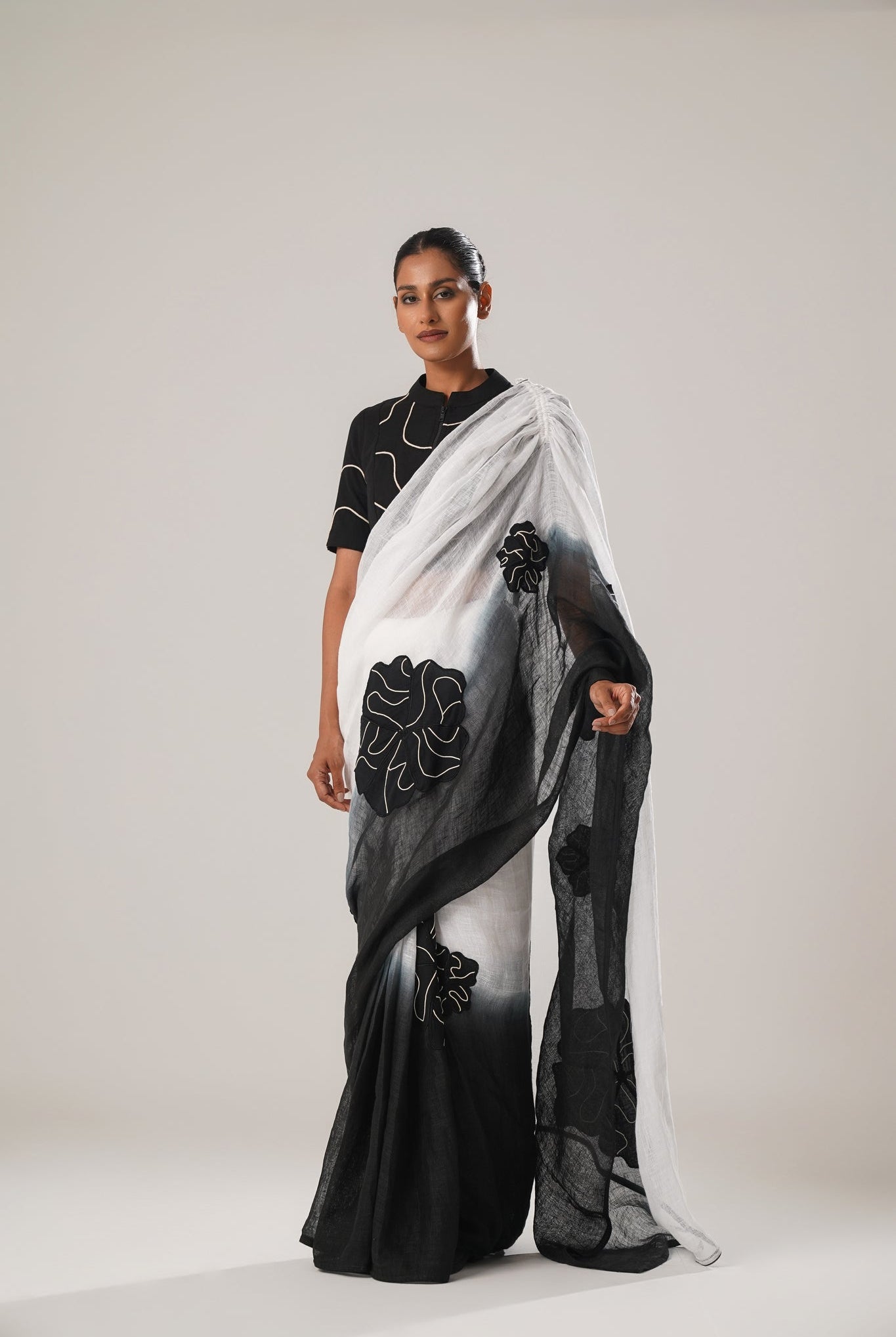 MJ Ombre Floral Saree - CiceroniSareeATBW