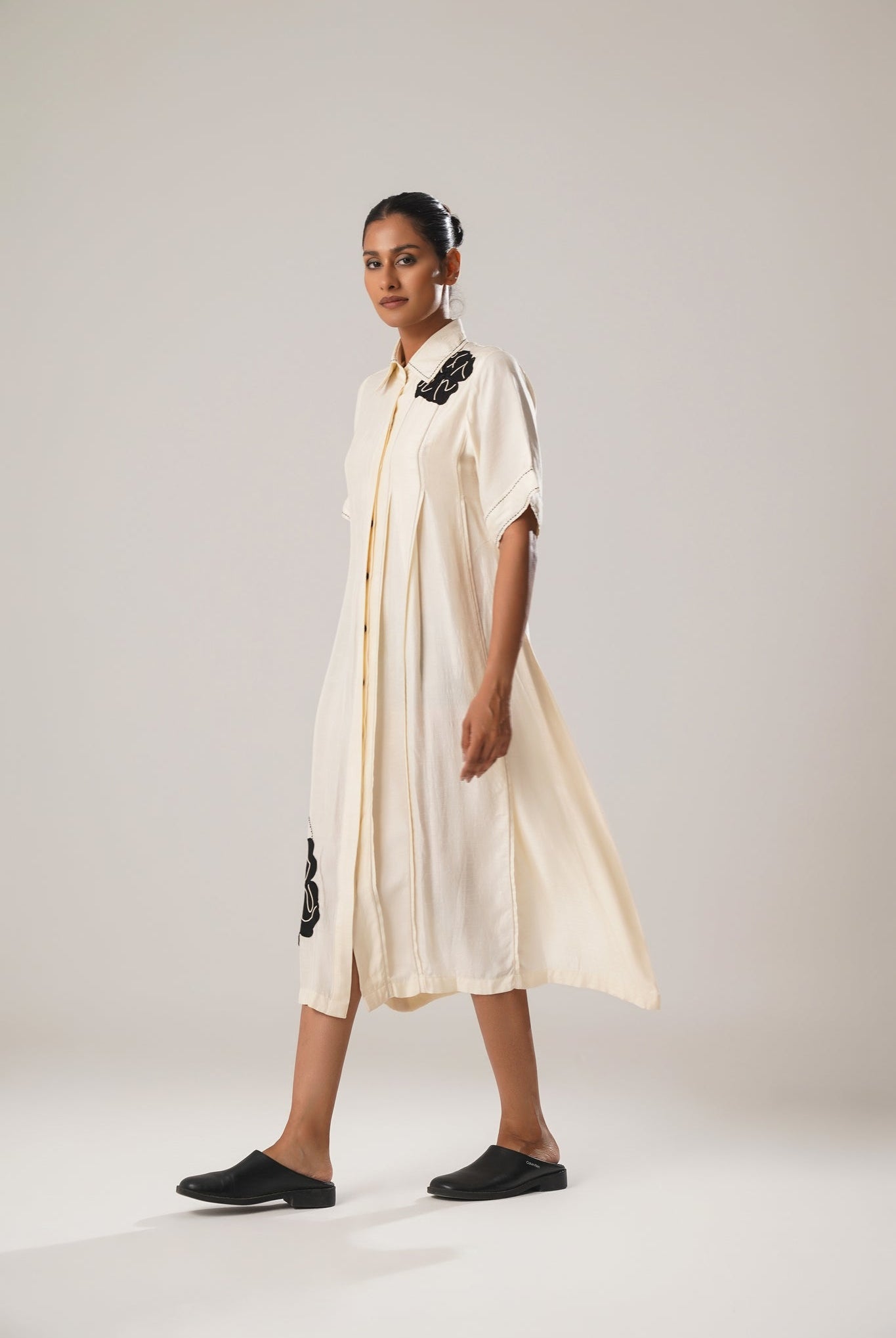 MJ White Pleated Dress - CiceroniDressesATBW