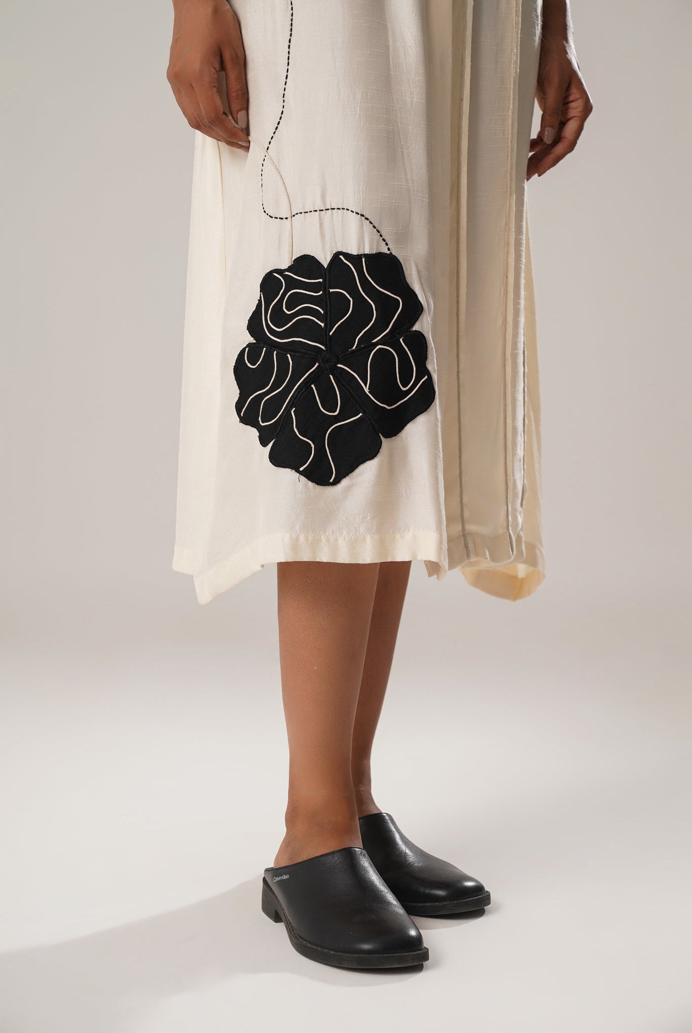 MJ White Pleated Dress - CiceroniDressesATBW