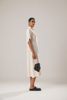 MJ White Pleated Dress - CiceroniDressesATBW