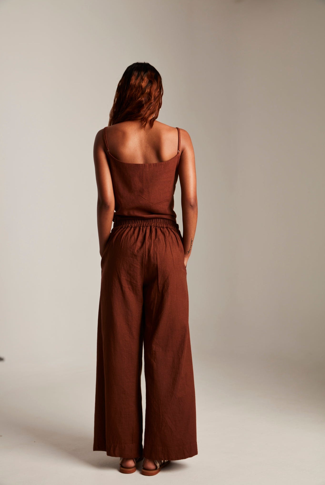 Mocha Co - Linen Camisole Top & Wrap Pants - CiceroniCo - ord SetSaphed