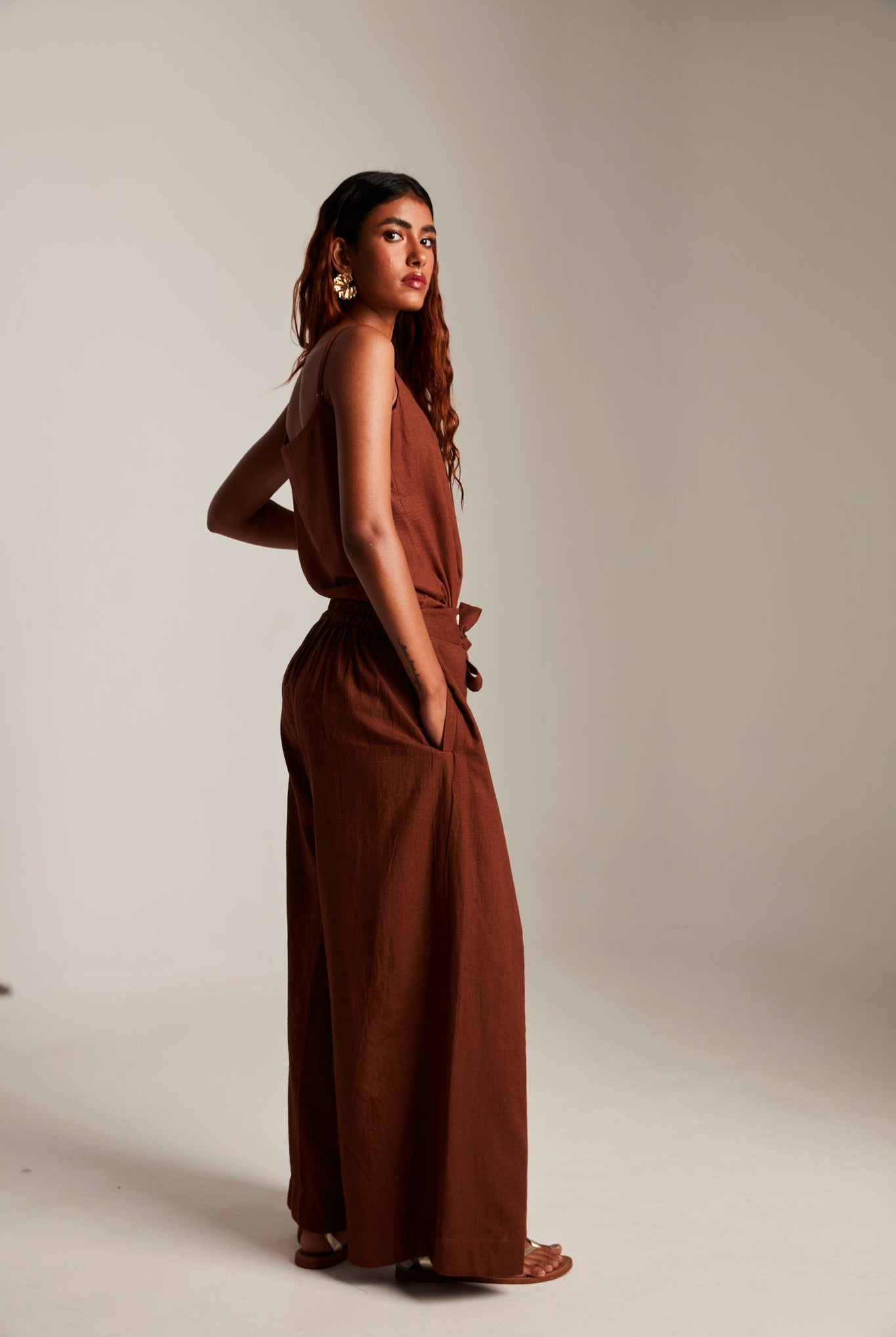Mocha Co - Linen Camisole Top & Wrap Pants - CiceroniCo - ord SetSaphed