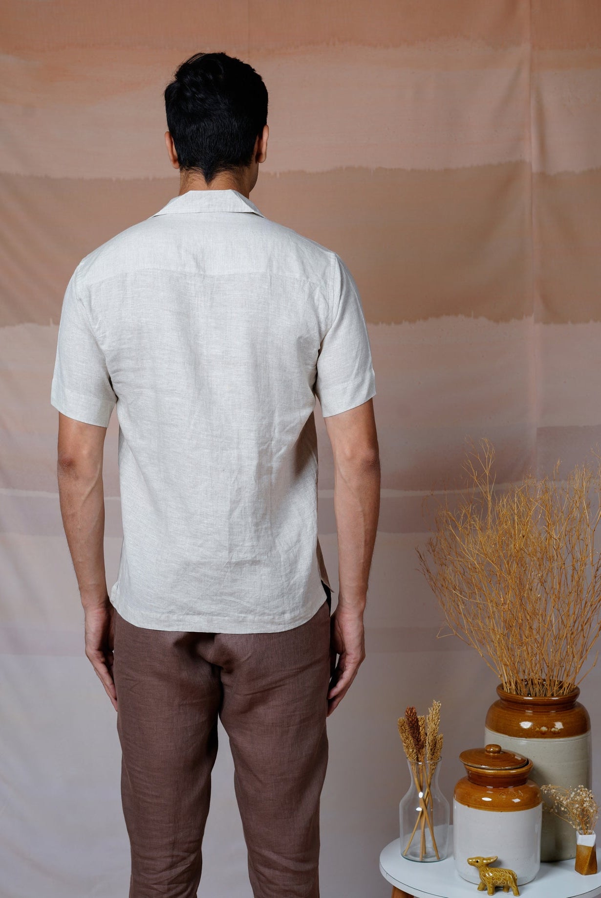 Modern Minimalist - Hand Embroidered Unisex Linen Shirt - CiceroniShirtsCultura Studio