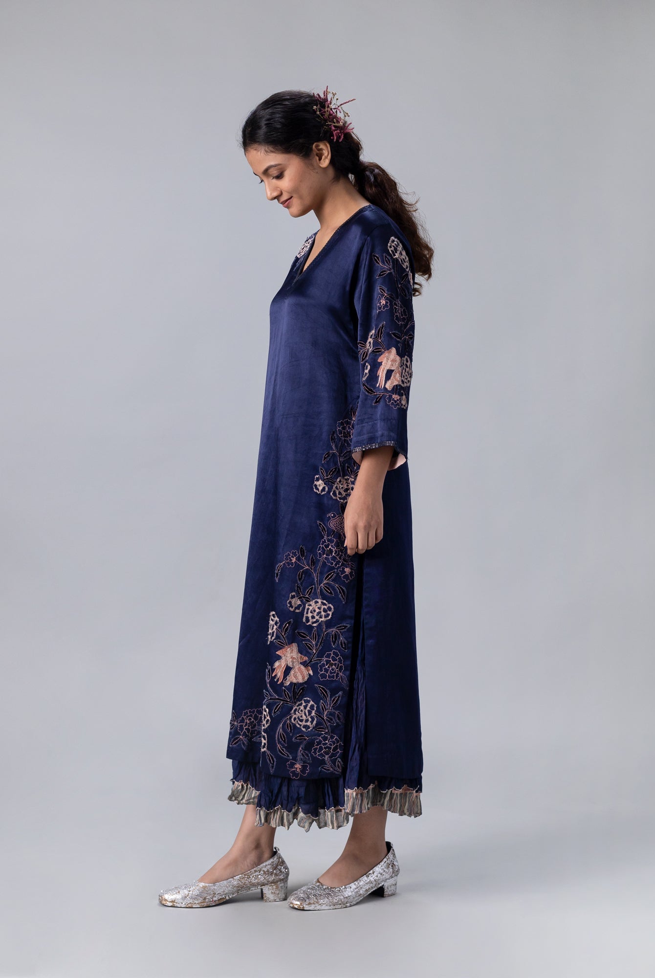 Mogra Navy Kurta - CiceroniKurtaShades of India