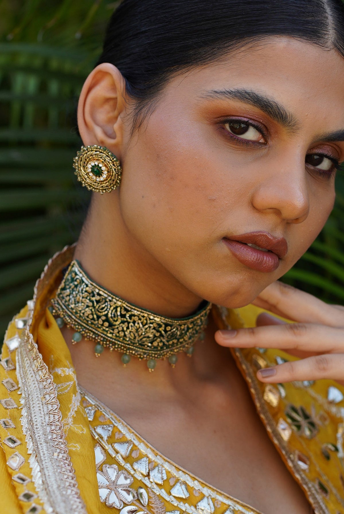 Moirra – Amina Emerald Green studs - CiceroniEarringsMoirra