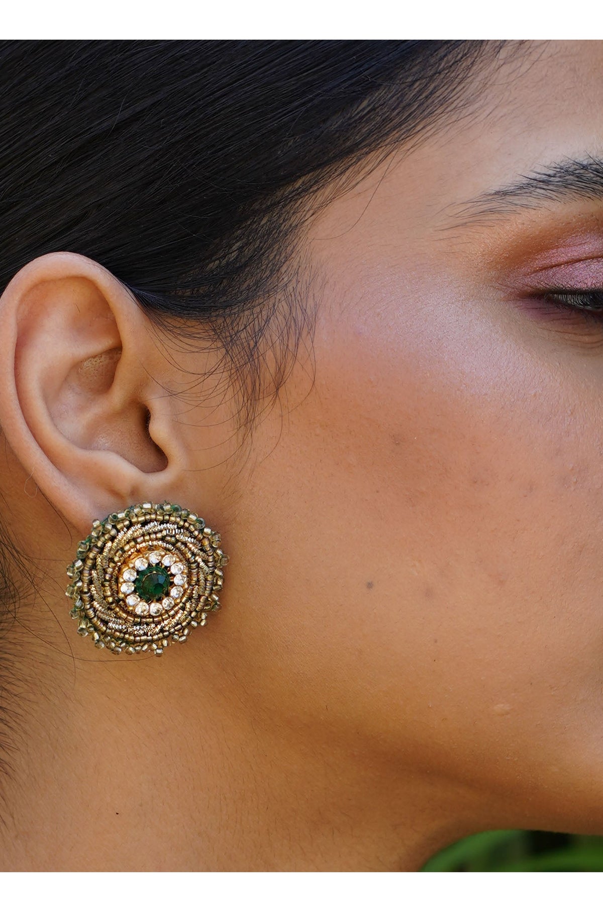Moirra – Amina Emerald Green studs - CiceroniEarringsMoirra