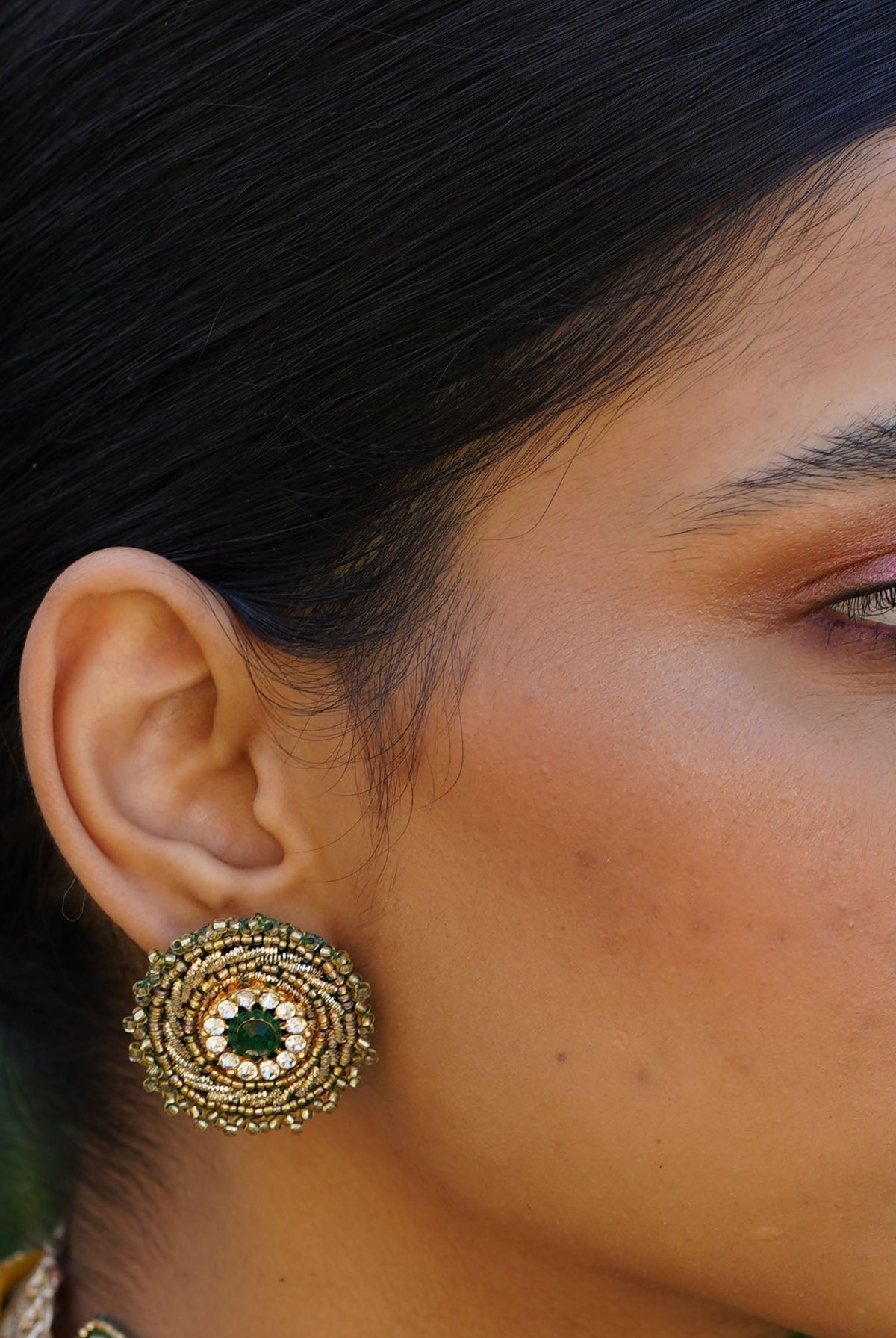 Moirra – Amina Emerald Green studs - CiceroniEarringsMoirra