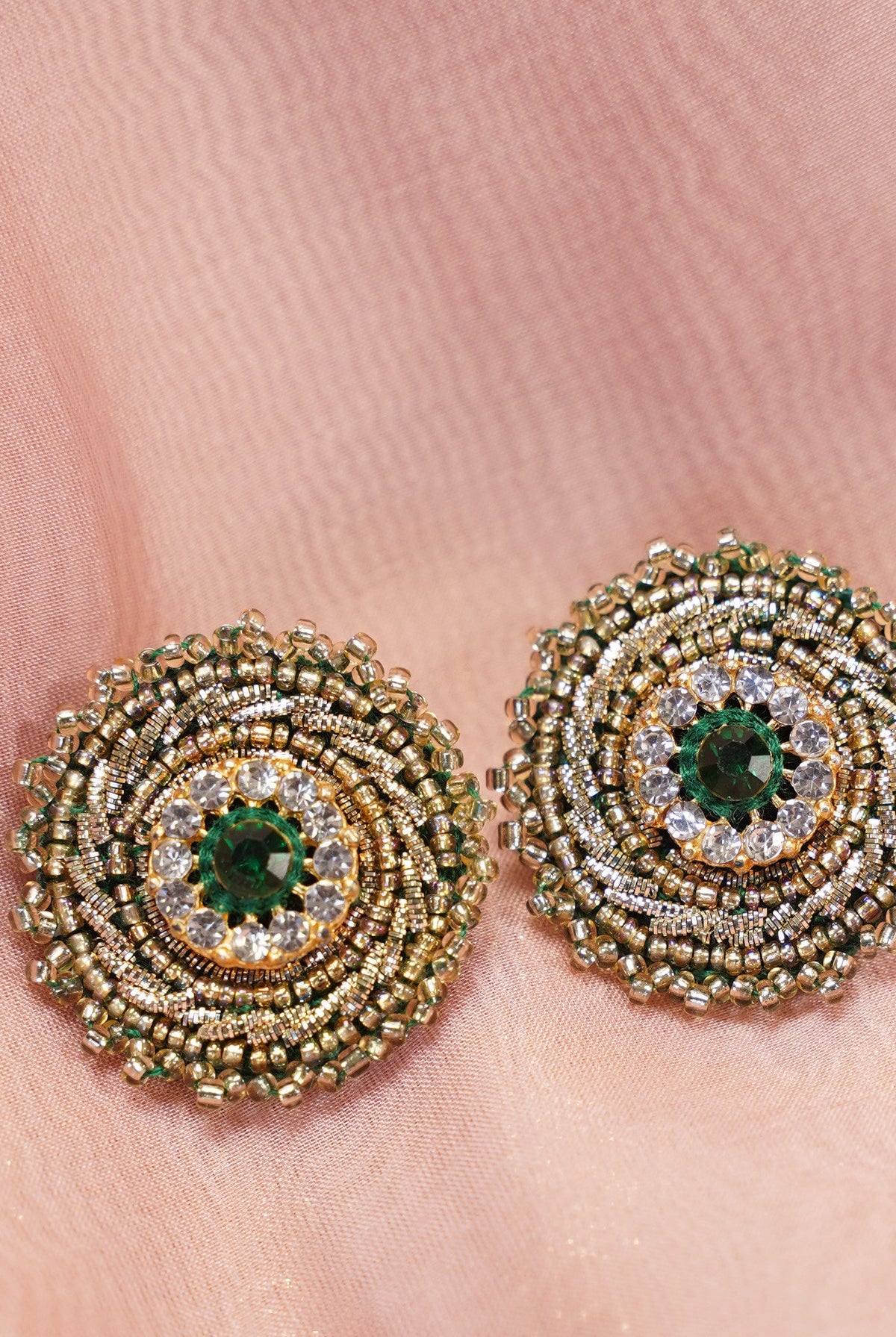 Moirra – Amina Emerald Green studs - CiceroniEarringsMoirra