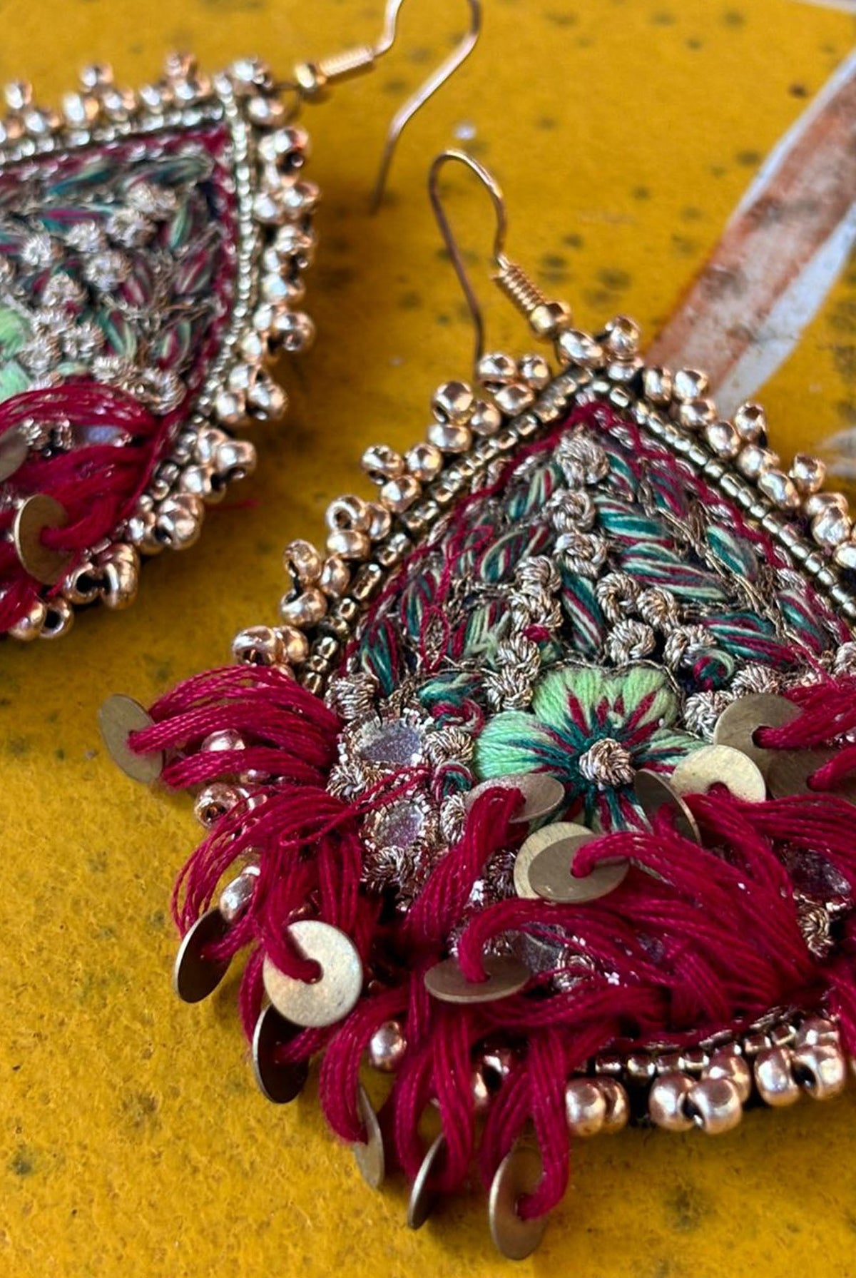 Moirra – Heena Maroon And Black Dangler - CiceroniEarringsMoirra