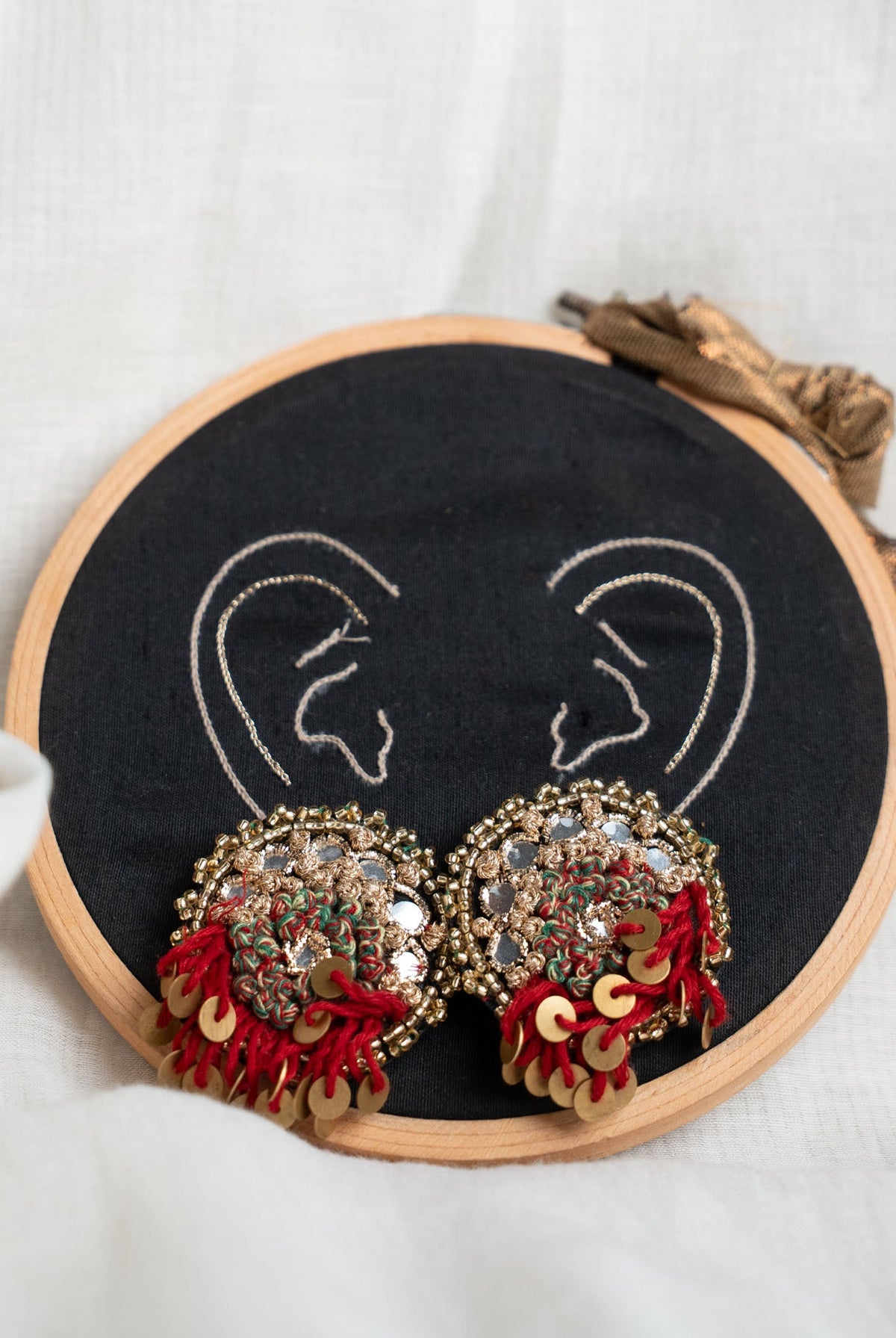 Moirra-Mastani Maroon and Green Studs - CiceroniEarringsMoirra