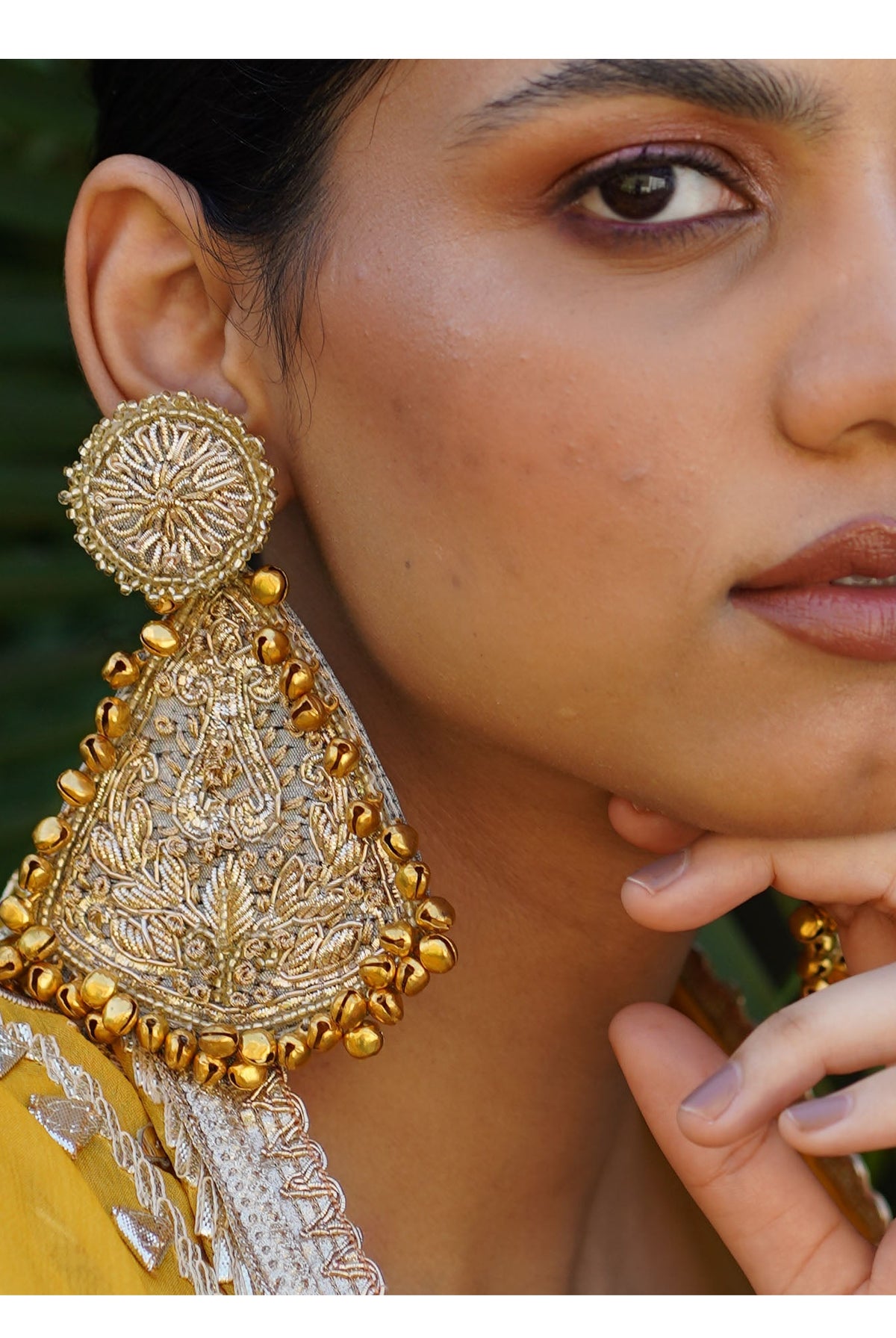 Moirra – Preet, Gold Statement Earrings - CiceroniEarringsMoirra