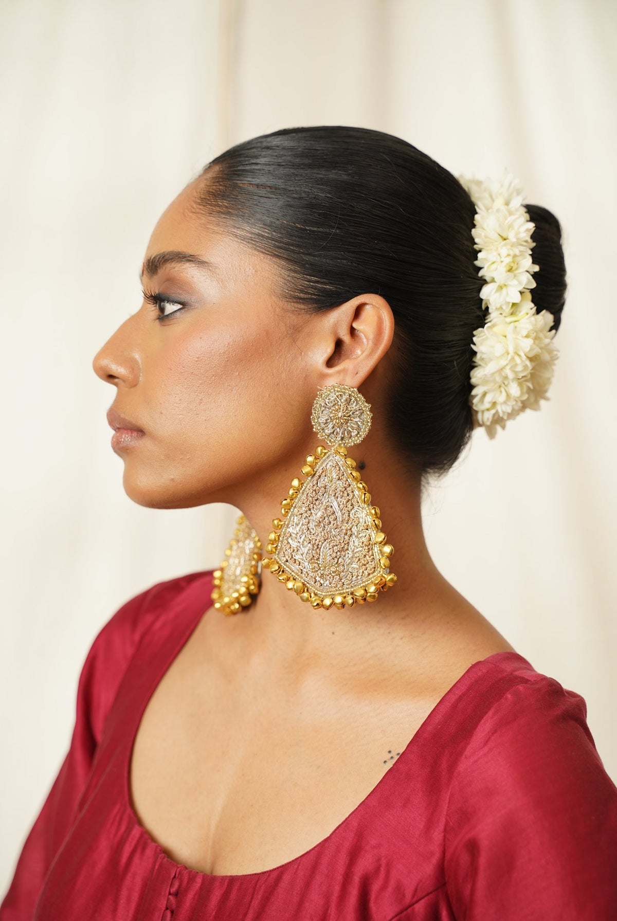 Moirra – Preet, Gold Statement Earrings - CiceroniEarringsMoirra