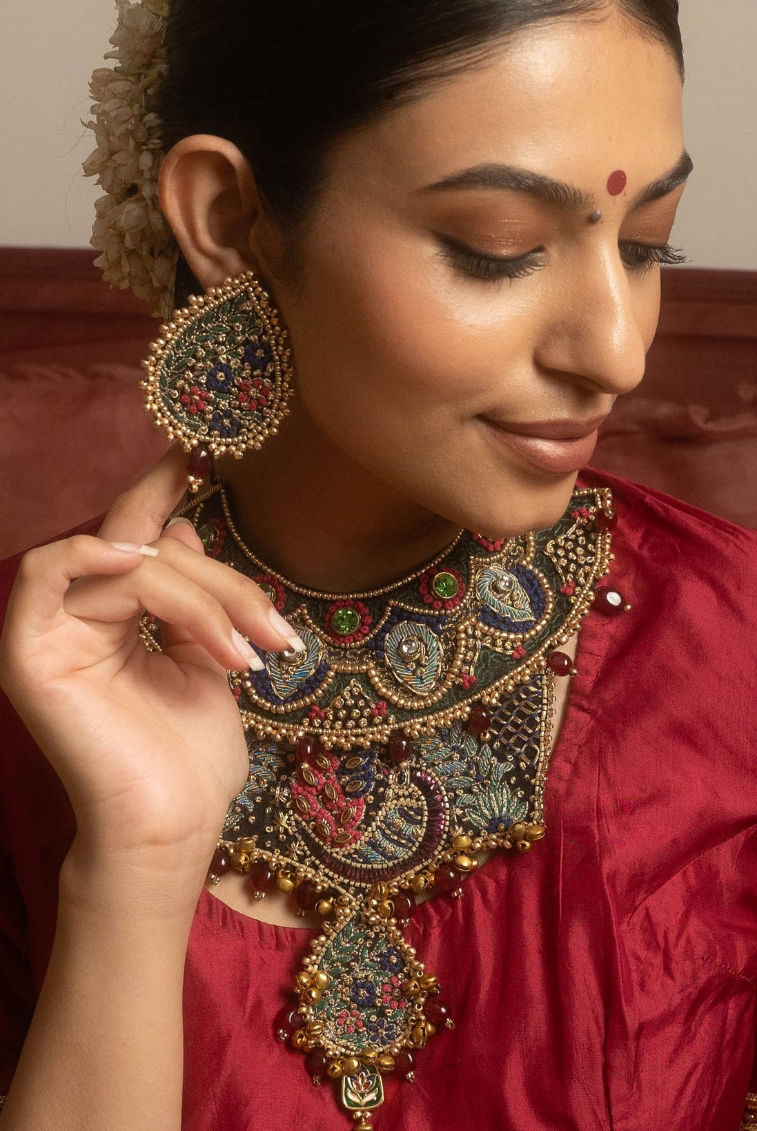 Moirra – Salma Sitara Multicoloured 3in 1 Statement Necklace - CiceroniNeckpieceMoirra