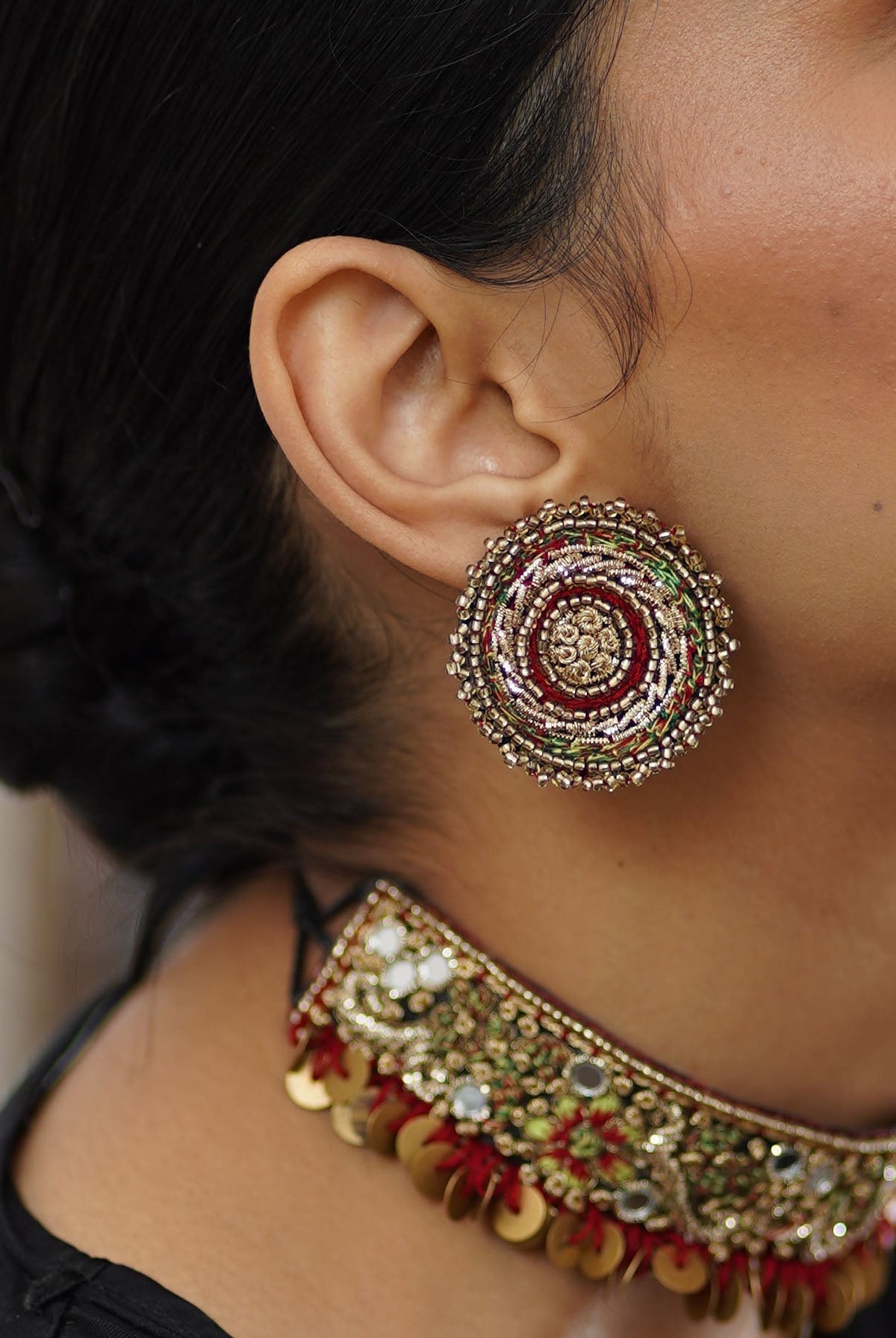 Moirra – Umaid Maroon Studs - CiceroniEarringsMoirra