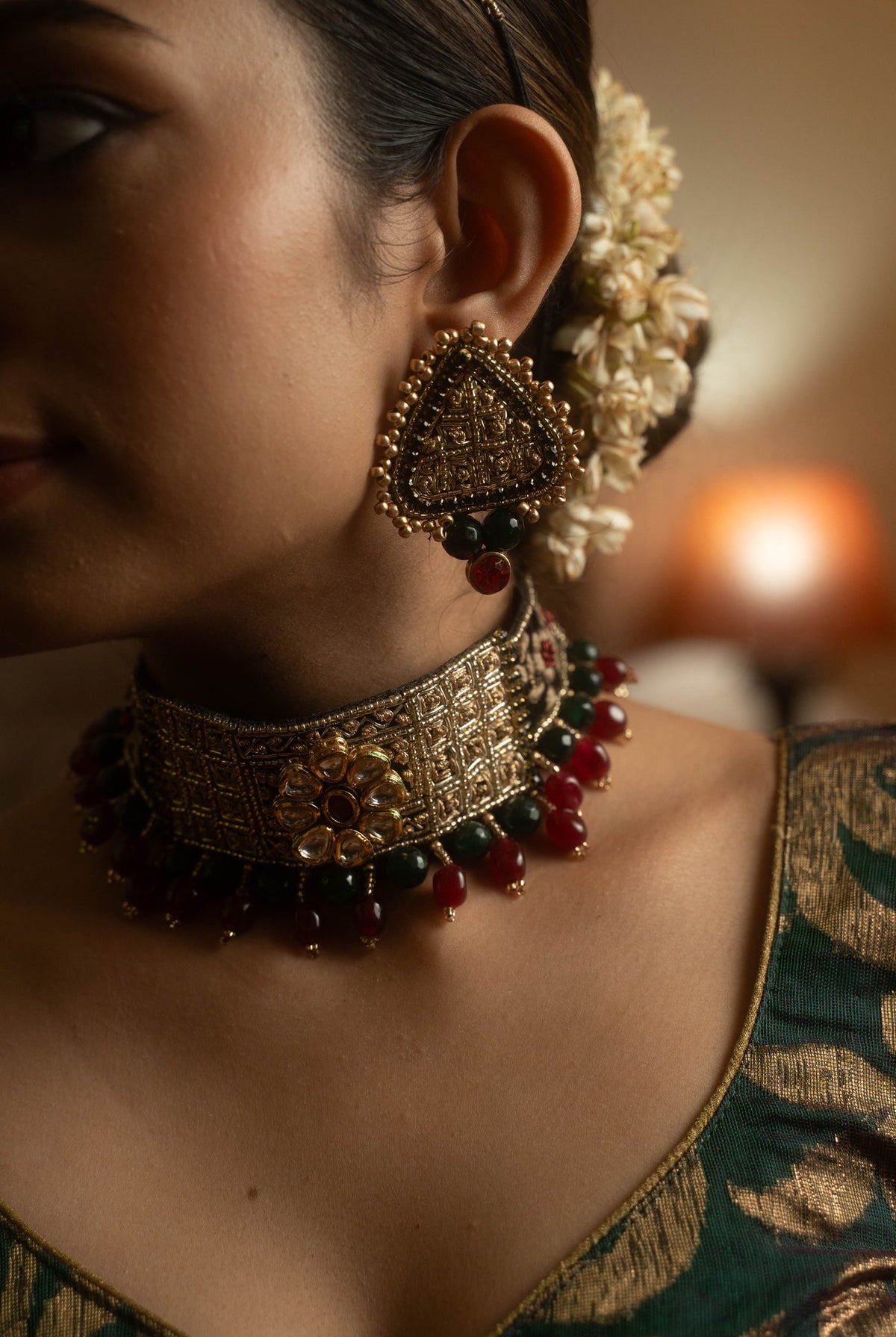 Moirra – Urmila Black and Gold Triangle Shape Studs - CiceroniEarringsMoirra
