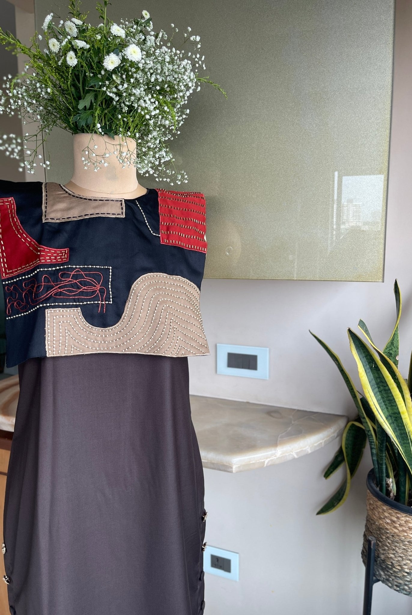 Monolith Patch Front Short Dress - CiceroniDressesArtbeats by Keerthana